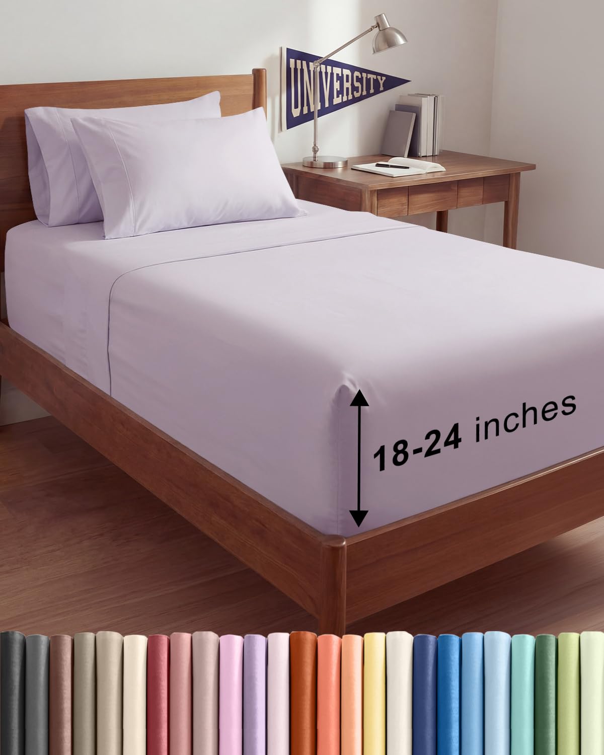 Extra Deep Queen Sheet Set - 6 Piece Breathable and Cooling Sheets - Grey