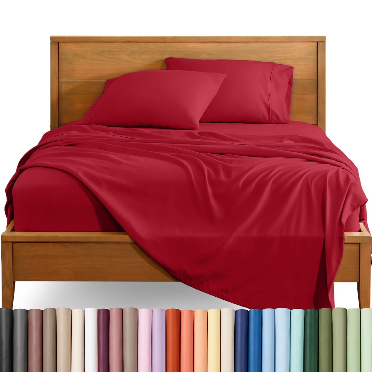 Bare Home Queen Sheet Set - 1800 Ultra-Soft (Queen, Grey)