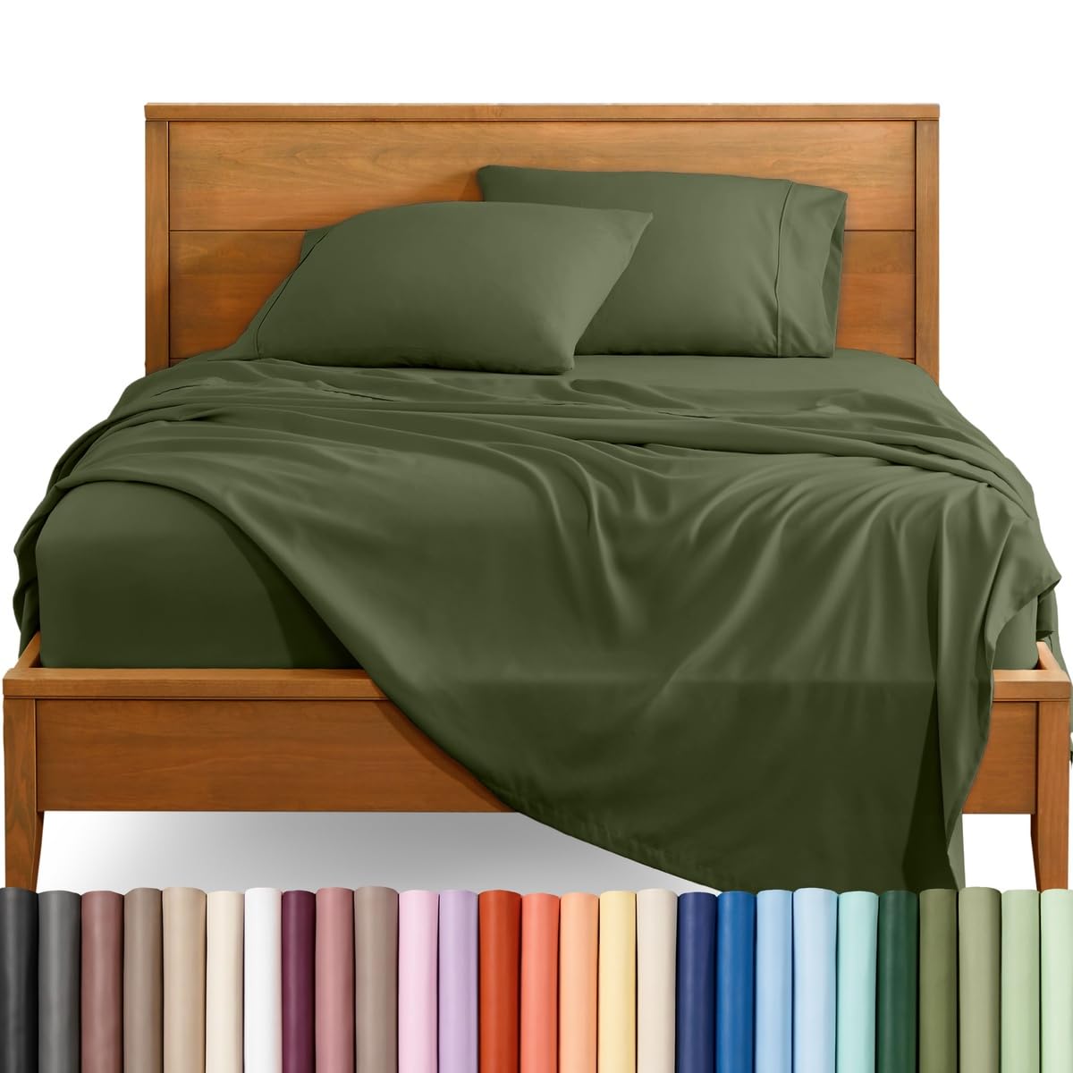 Bare Home Queen Sheet Set - 1800 Ultra-Soft (Queen, Grey)
