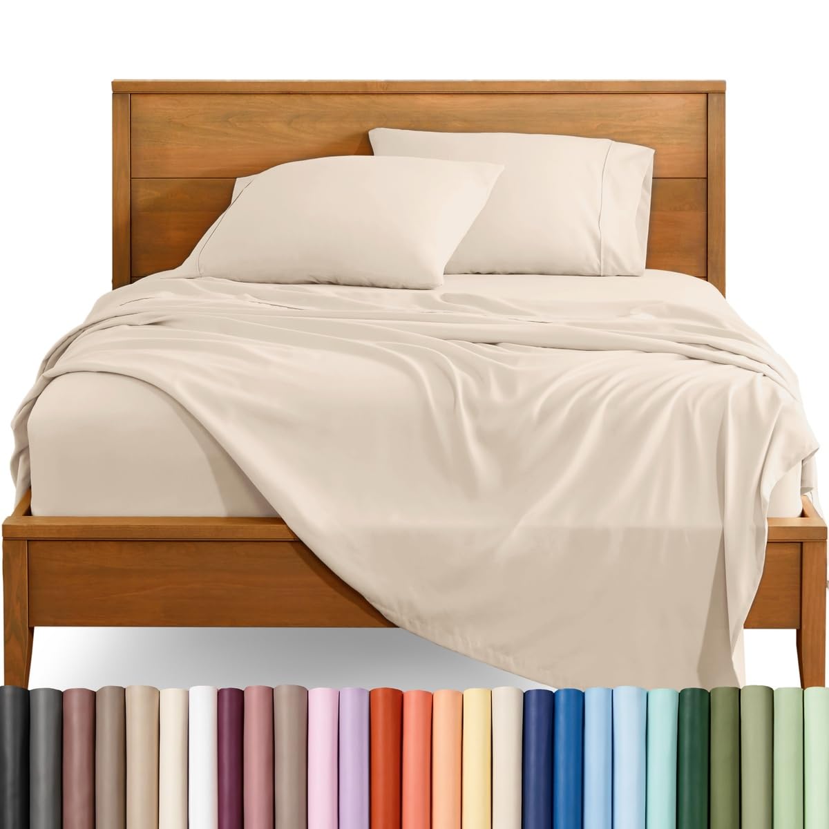 Bare Home Queen Sheet Set - 1800 Ultra-Soft (Queen, Grey)