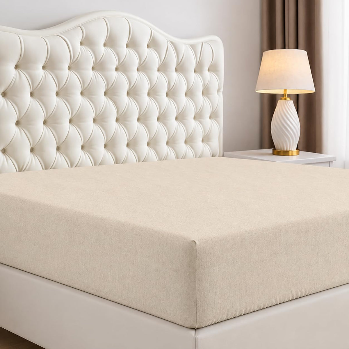 Queen Fitted Sheet, Ultra Soft Fits Up to 15 Inch Deep Pocket, White