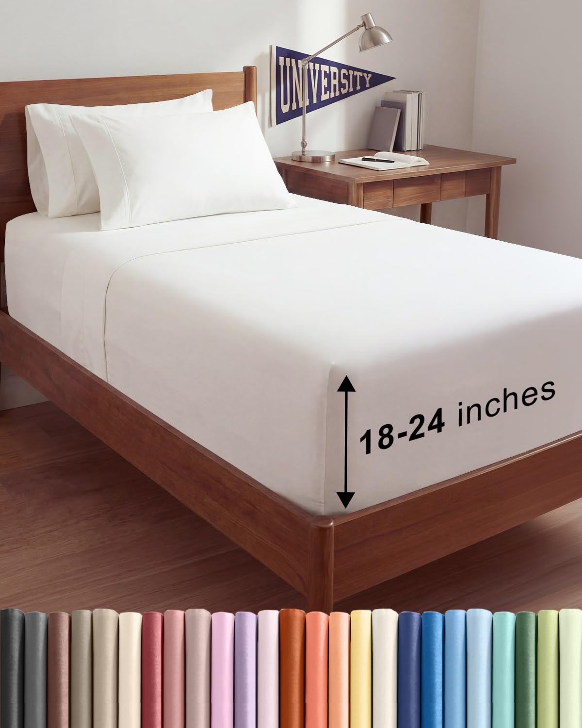 Extra Deep Queen Sheet Set - 6 Piece Breathable and Cooling Sheets - Grey