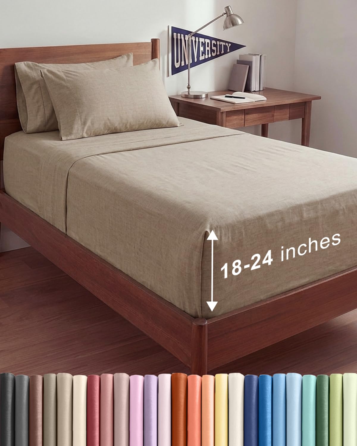 Extra Deep Queen Sheet Set - 6 Piece Breathable and Cooling Sheets - Grey