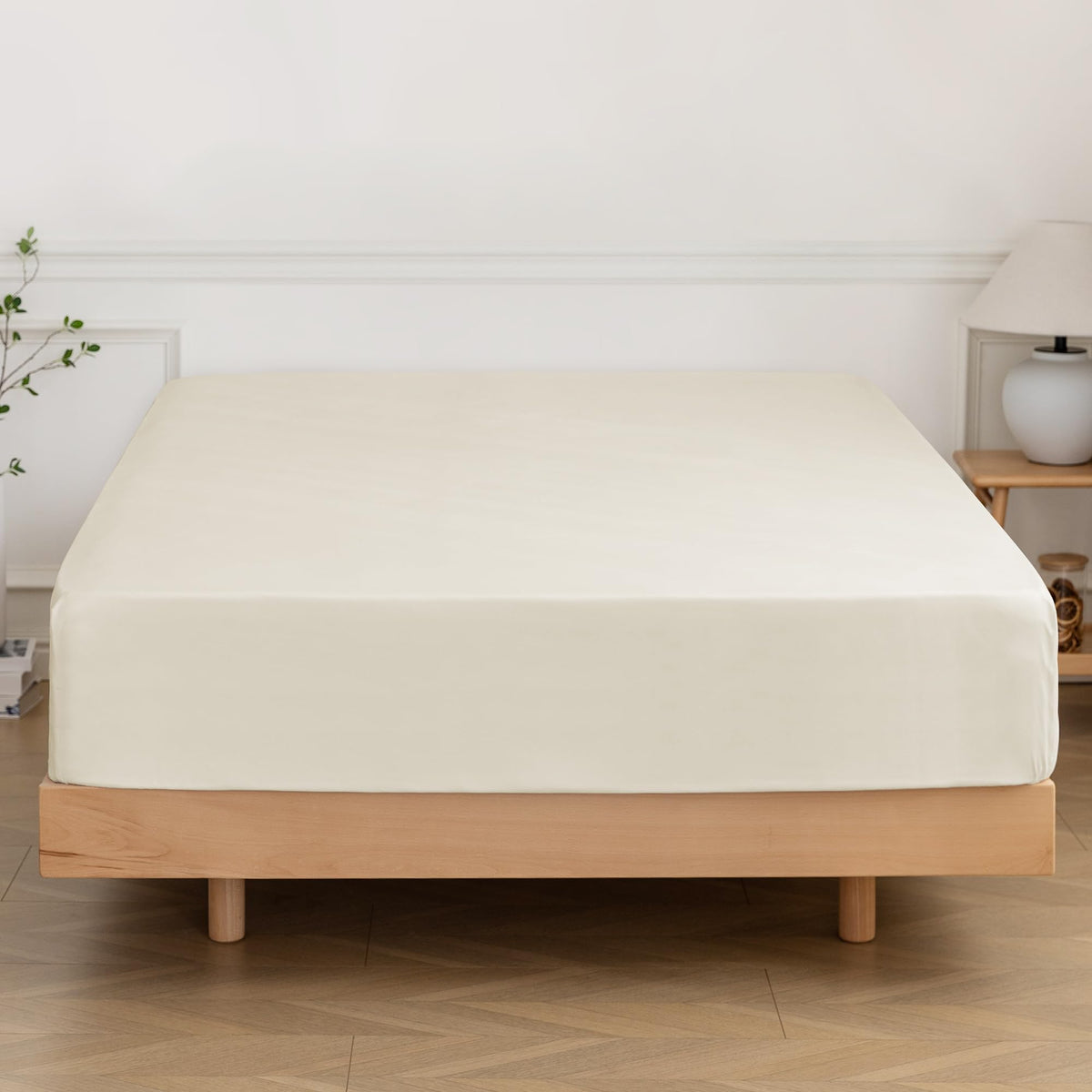 ALYVIA SPRING Twin Fitted Sheet with Side Pocket, Sage, 39x75