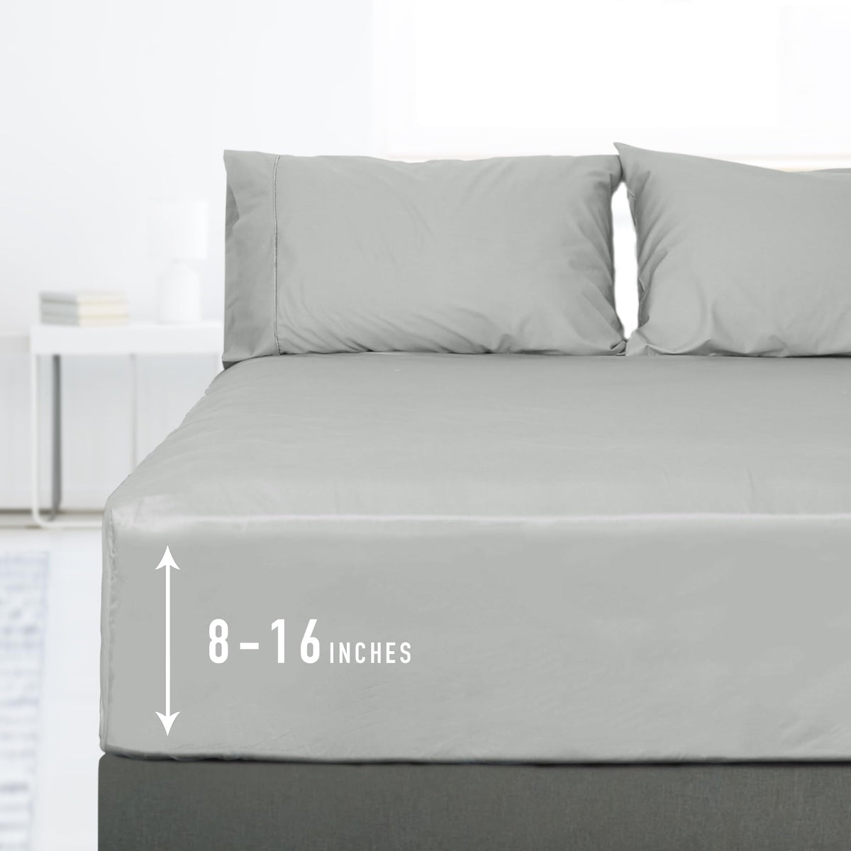 Sunflower Queen Fitted Sheet Extra Deep, 100% Cotton Sateen, Powder Blue