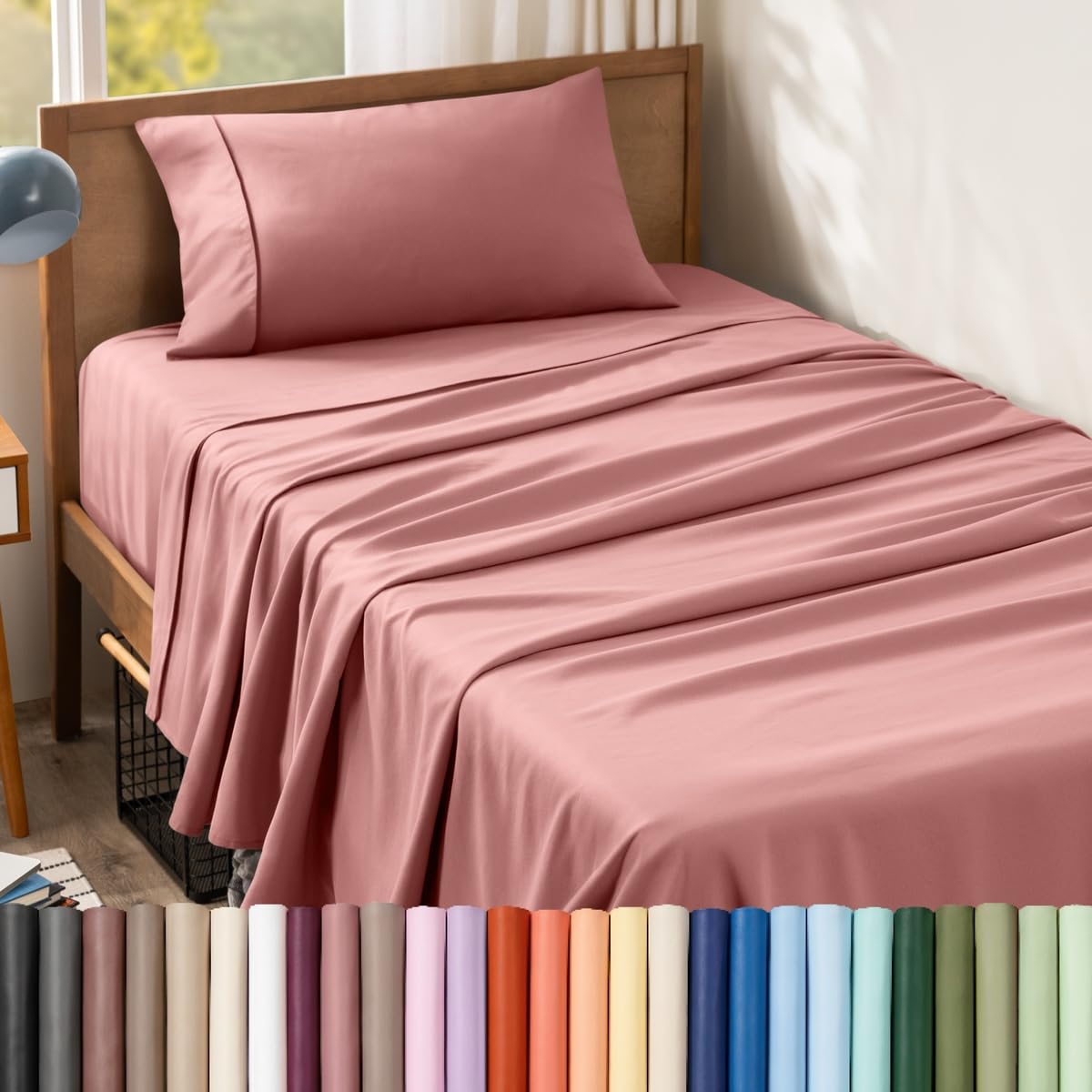 Bare Home Queen Sheet Set - 1800 Ultra-Soft (Queen, Grey)
