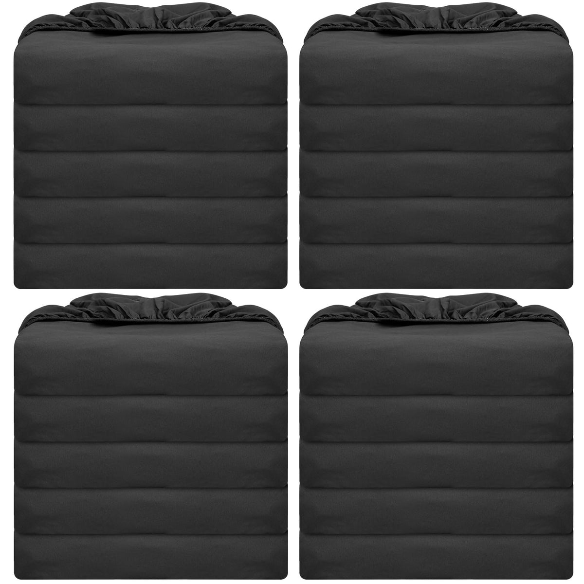 Preboun 20 Pack Fitted Sheets Twin Bulk with Pocket Elastic Corners, Gray