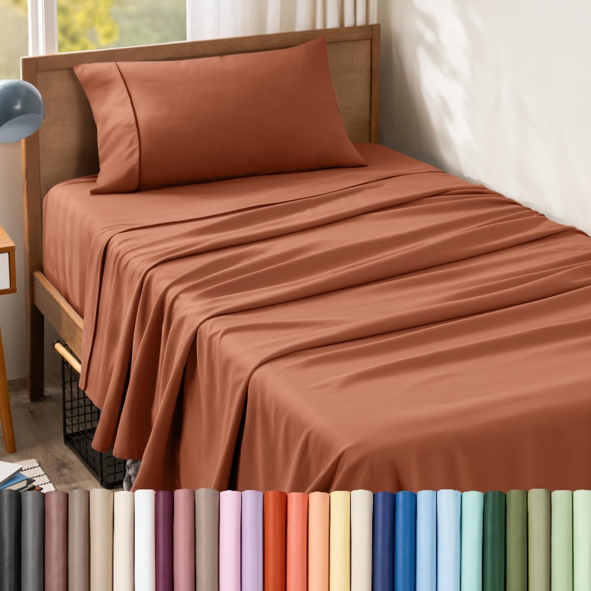 Bare Home Queen Sheet Set - 1800 Ultra-Soft (Queen, Grey)