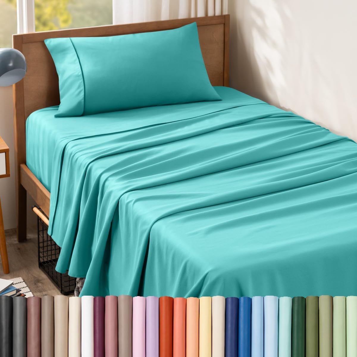 Bare Home Queen Sheet Set - 1800 Ultra-Soft (Queen, Grey)