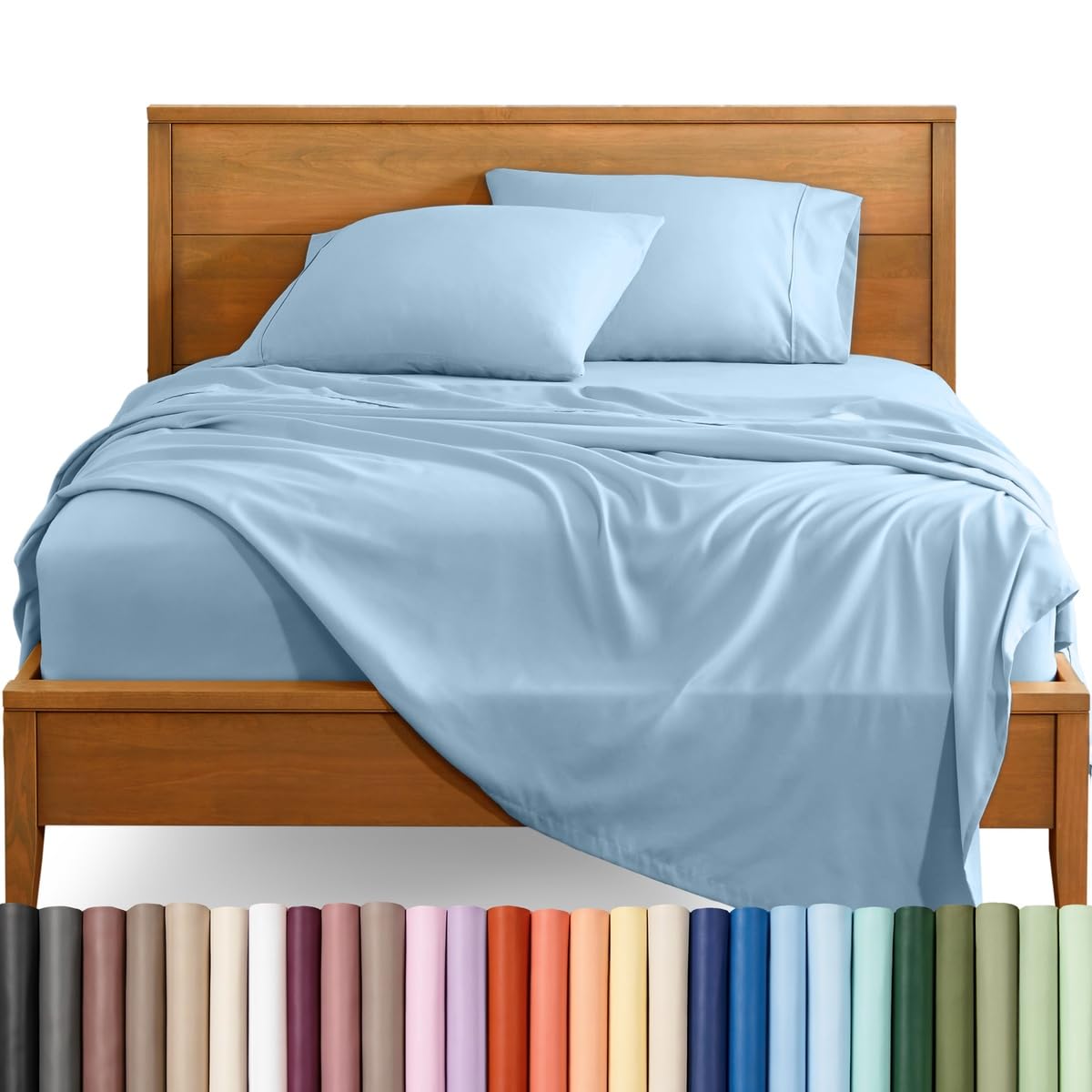 Bare Home Queen Sheet Set - 1800 Ultra-Soft (Queen, Grey)