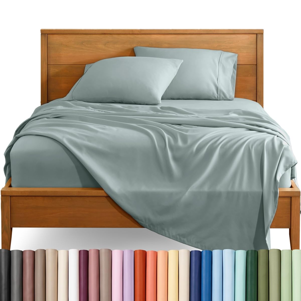 Bare Home Queen Sheet Set - 1800 Ultra-Soft (Queen, Grey)