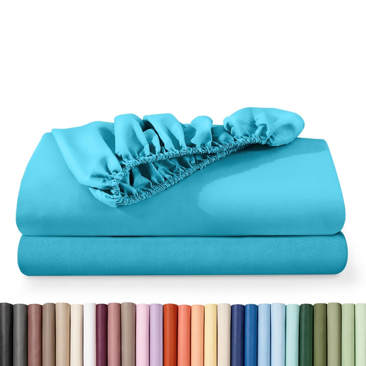 Bare Home 2-Pack Fitted Sheet 1800 Ultra-Soft (Queen, White)