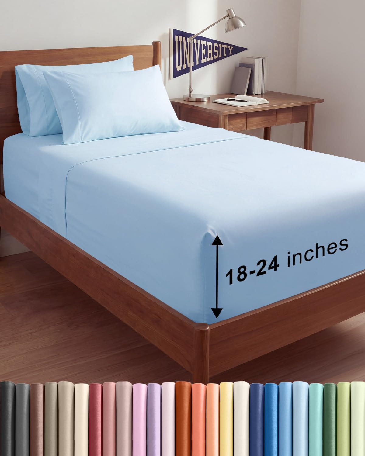 Extra Deep Queen Sheet Set - 6 Piece Breathable and Cooling Sheets - Grey