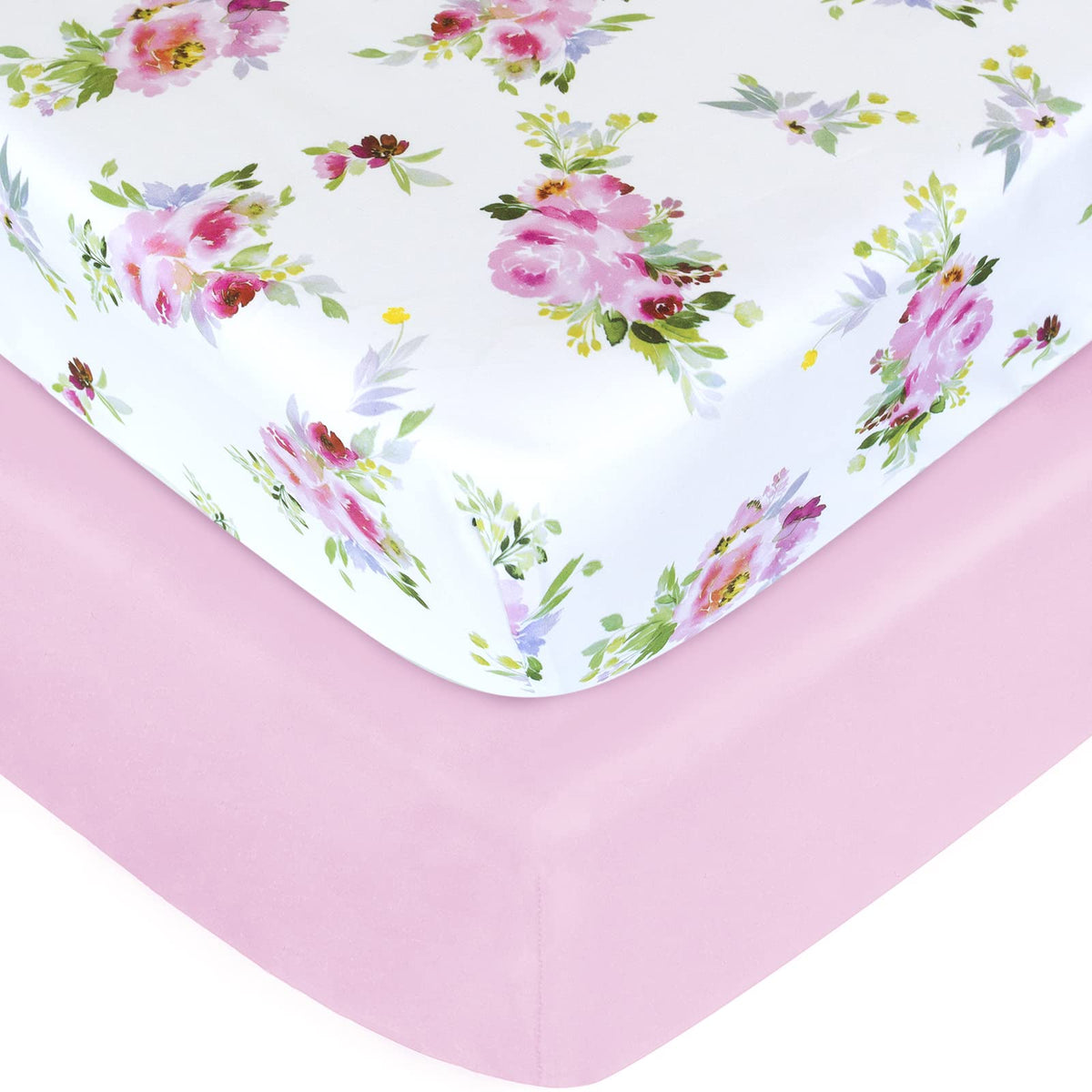 Pack and Play Sheets, 2 Pack Mini Crib Sheets, Stretchy Playard Fitted Sheet, Compatible with Graco Pack n Play, Soft and Breathable Material, Stars & Bunny