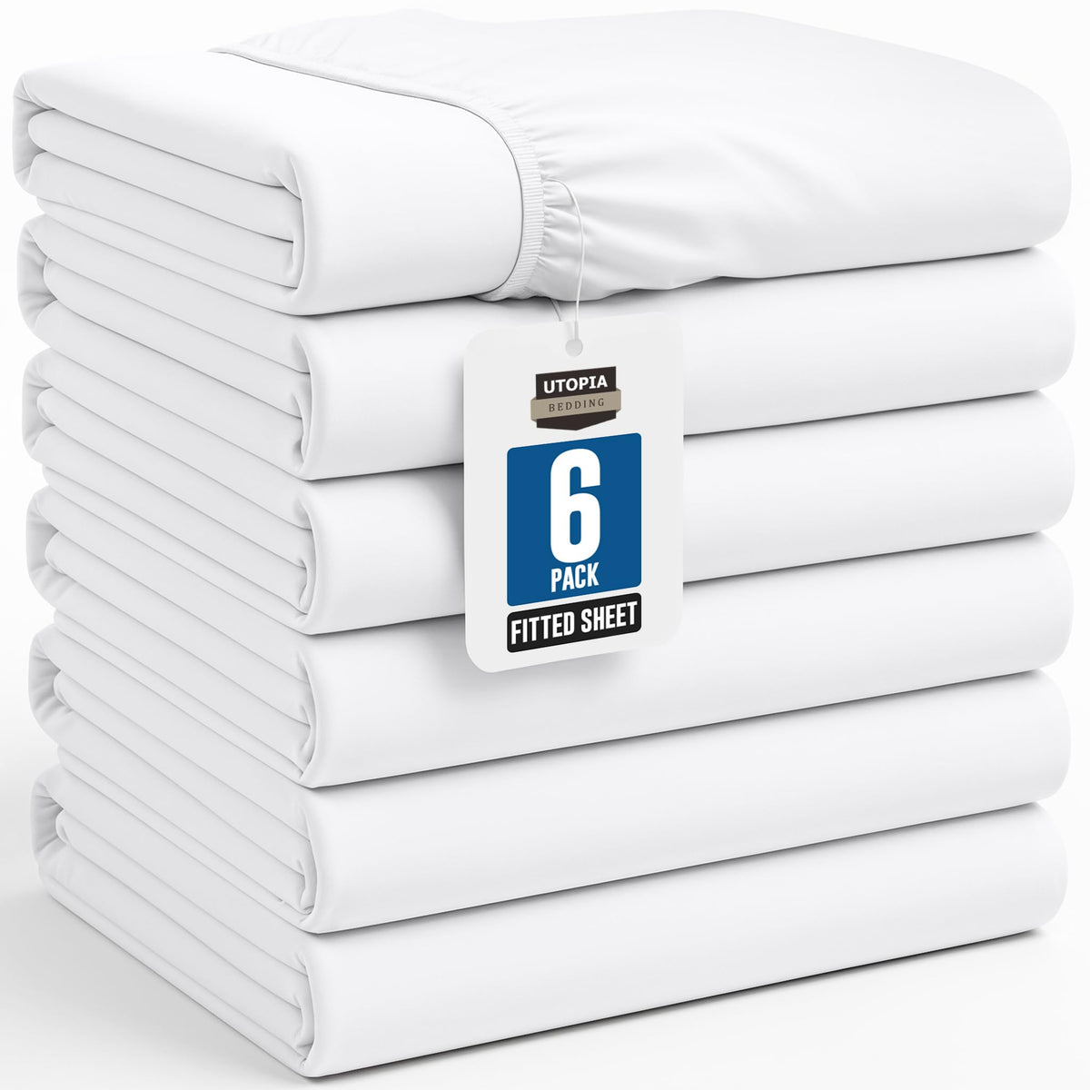 Queen Fitted Sheet, Ultra Soft Fits Up to 15 Inch Deep Pocket, White