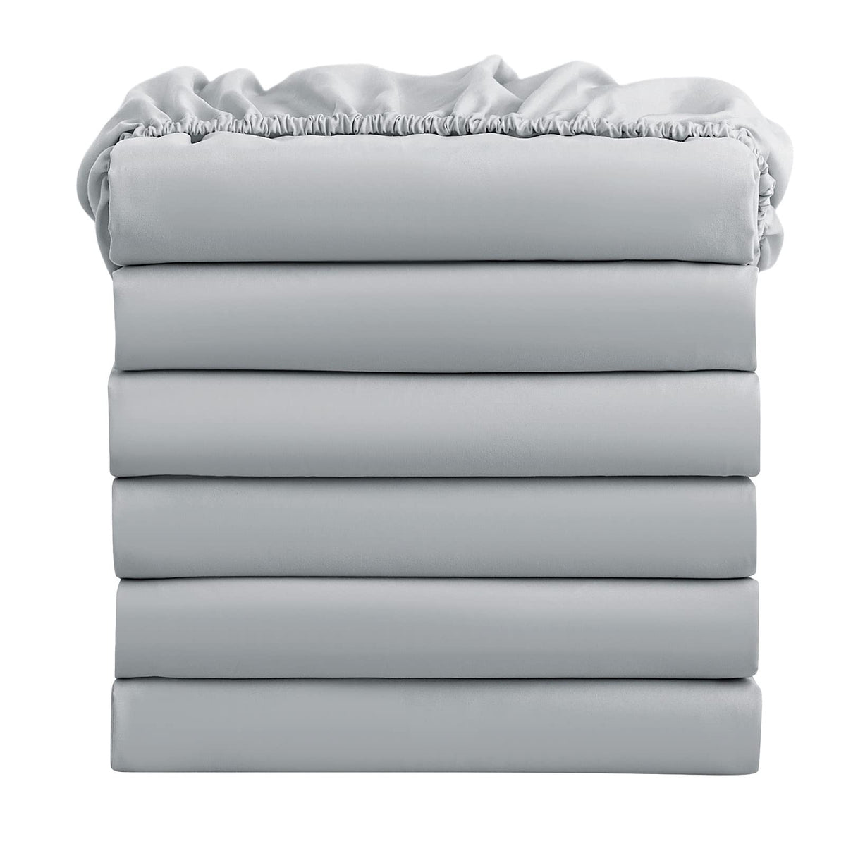 FreshCulture Twin Fitted Sheets, Bulk Pack of 6, Deep Pocket, Soft Microfiber Bottom Sheets for Home, Salons, Hotels, Twin Size Fitted Sheets Only (White)