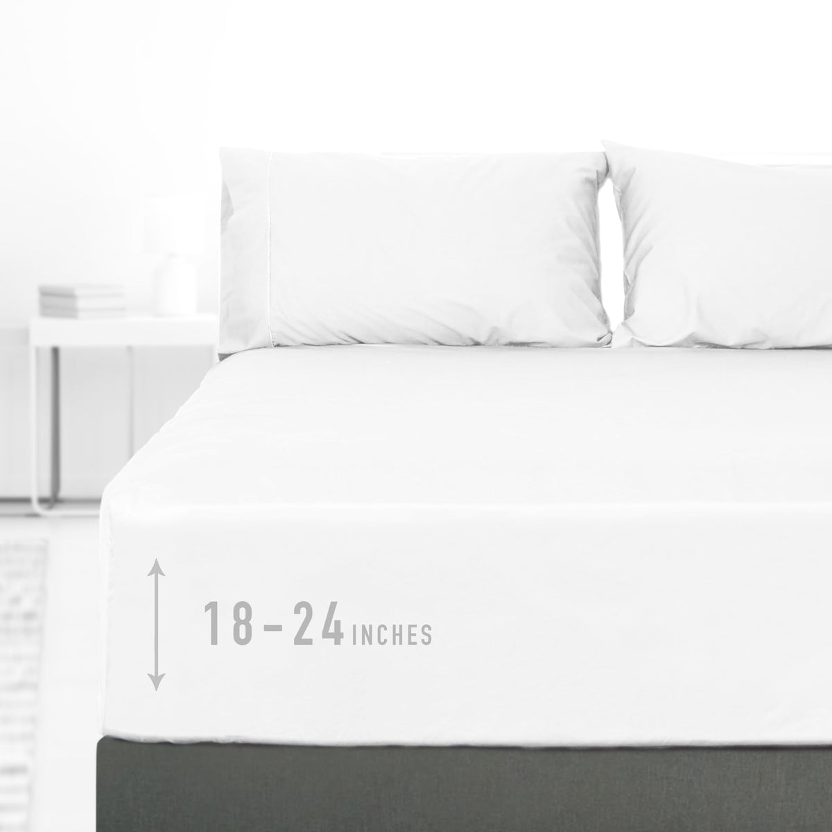 Sunflower Queen Fitted Sheet Extra Deep, 100% Cotton Sateen, Powder Blue