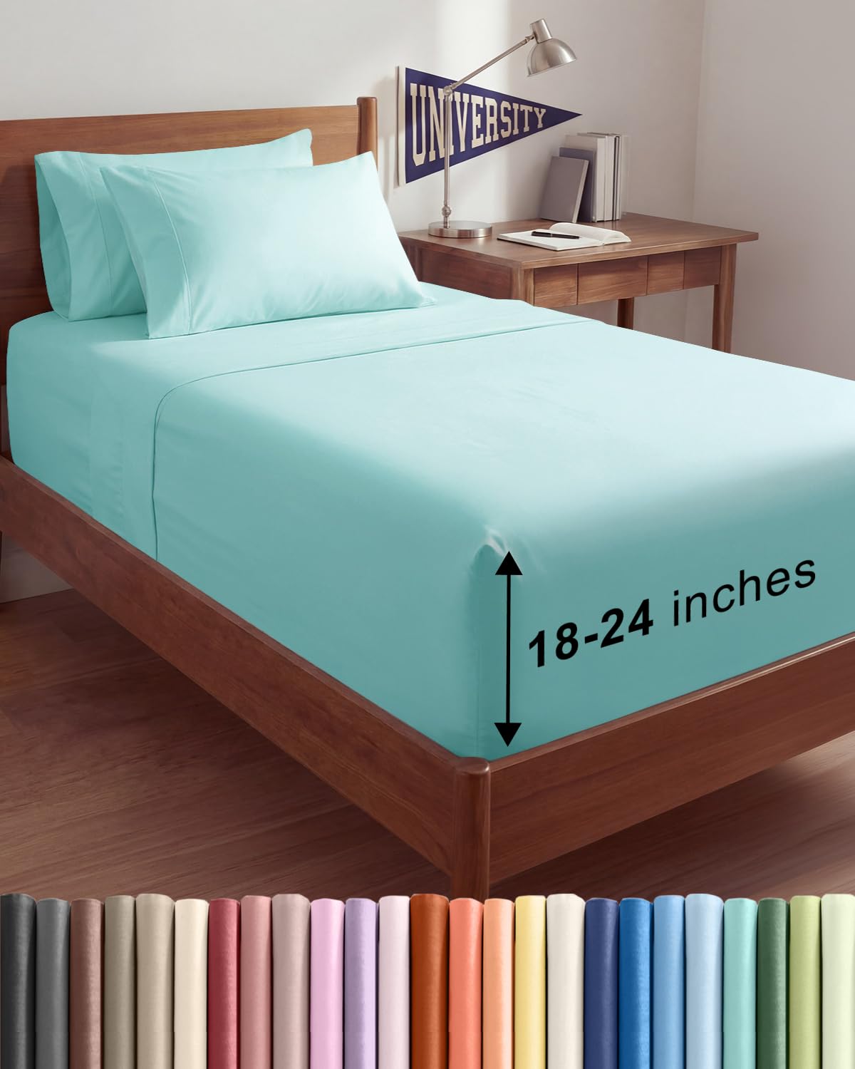 Extra Deep Queen Sheet Set - 6 Piece Breathable and Cooling Sheets - Grey