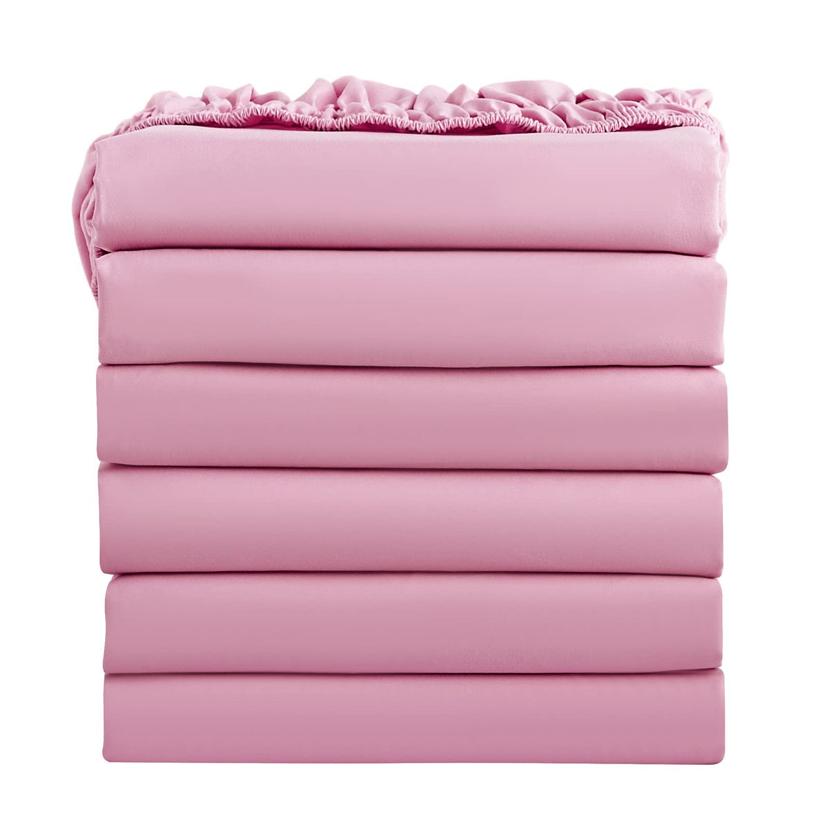 FreshCulture Twin Fitted Sheets, Bulk Pack of 6, Deep Pocket, Soft Microfiber Bottom Sheets for Home, Salons, Hotels, Twin Size Fitted Sheets Only (White)