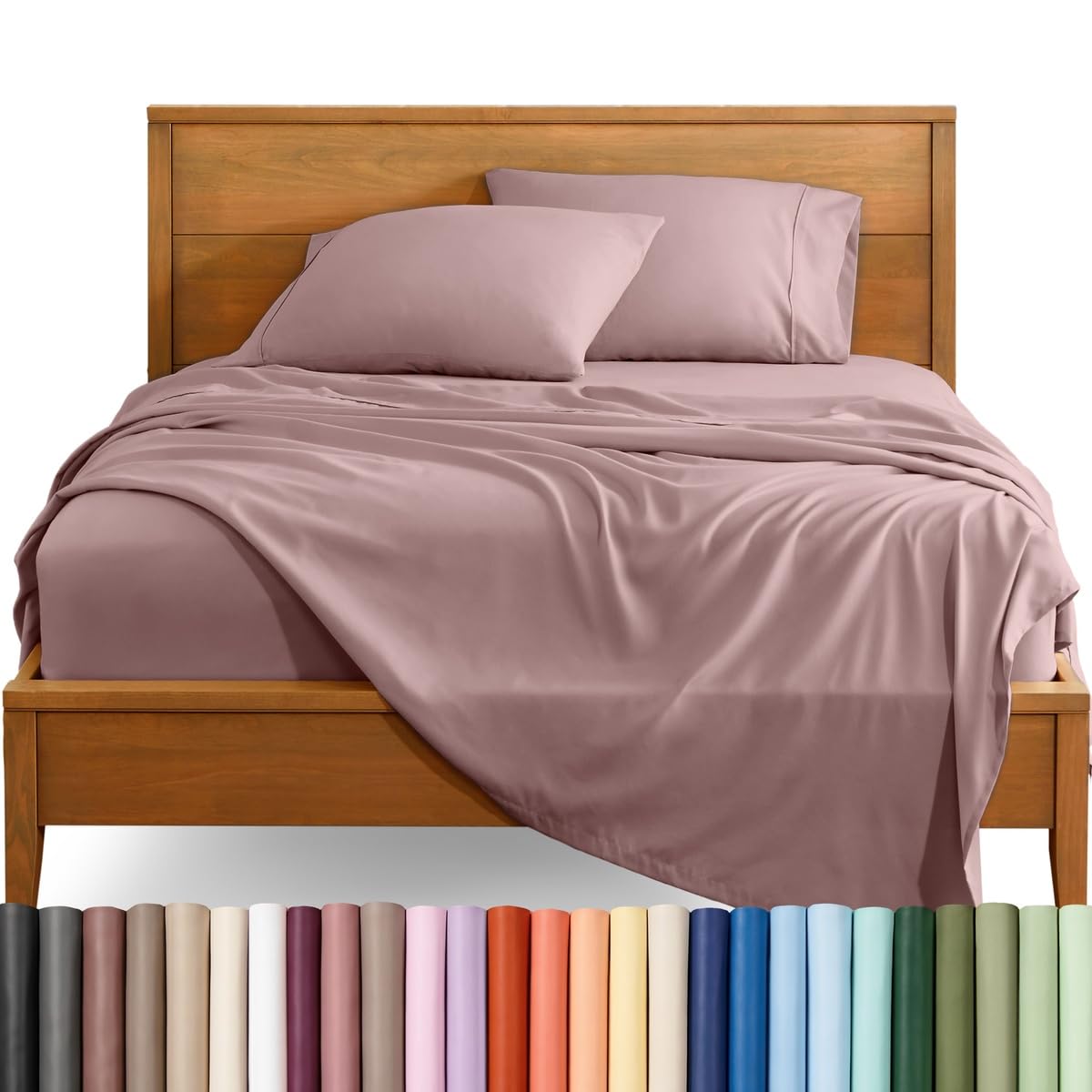 Bare Home Queen Sheet Set - 1800 Ultra-Soft (Queen, Grey)