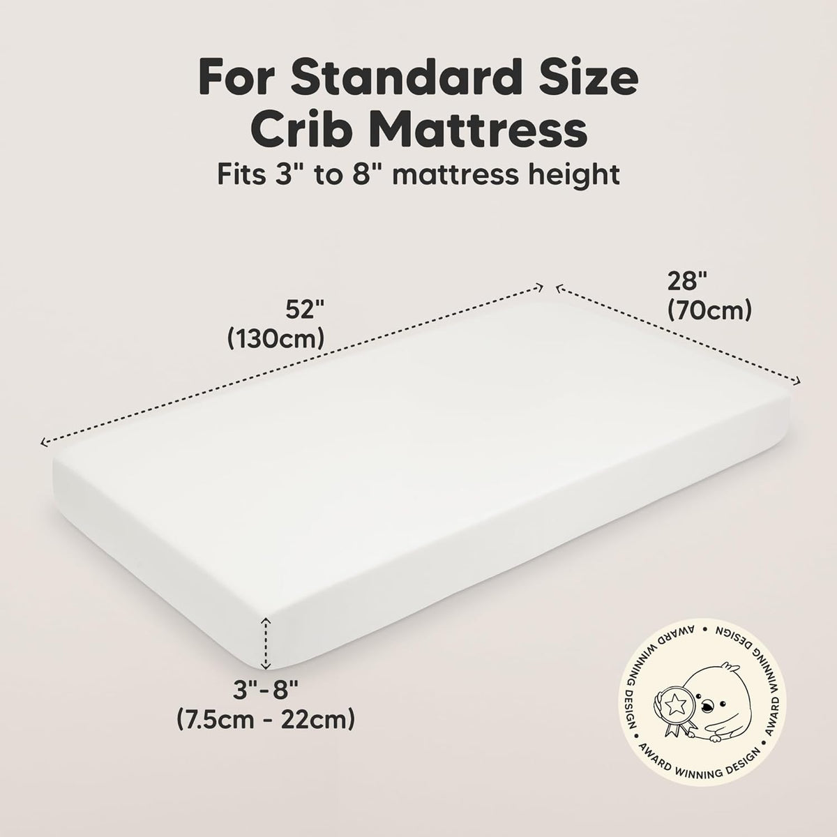 KeaBabies 2pk Organic Cotton Crib Sheets for Boys Girls 52x28, Soft White