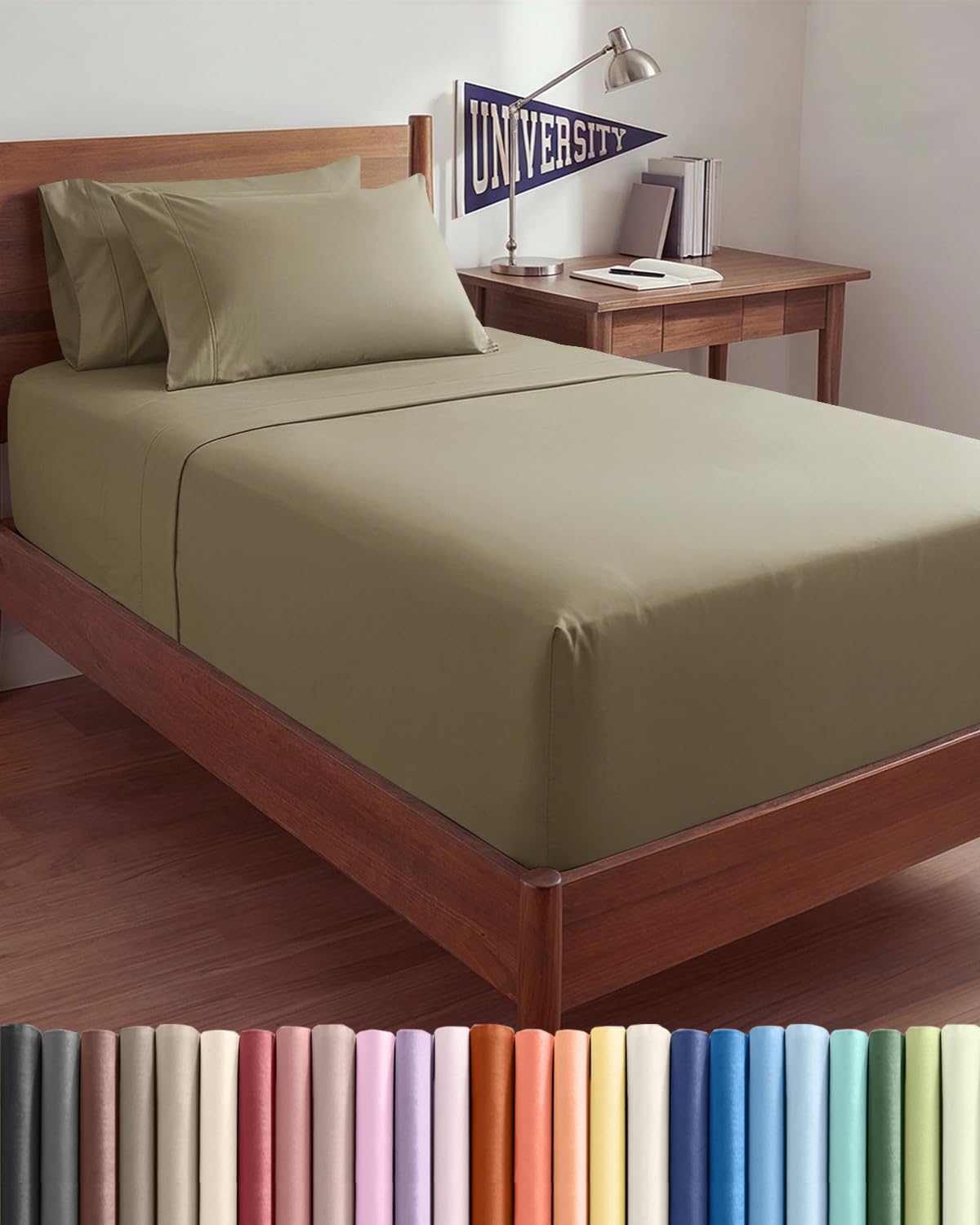Extra Deep Queen Sheet Set - 6 Piece Breathable and Cooling Sheets - Grey