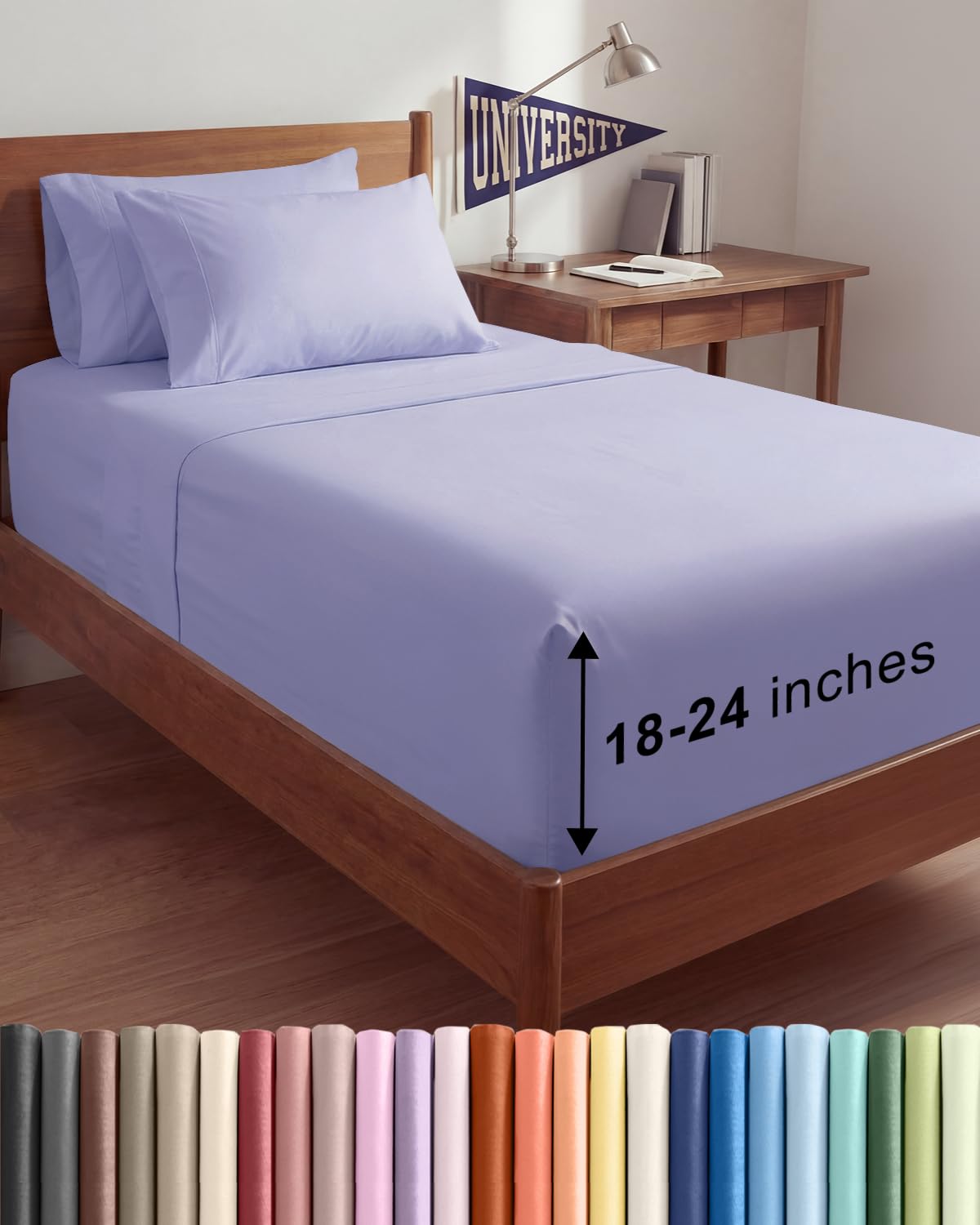 Extra Deep Queen Sheet Set - 6 Piece Breathable and Cooling Sheets - Grey