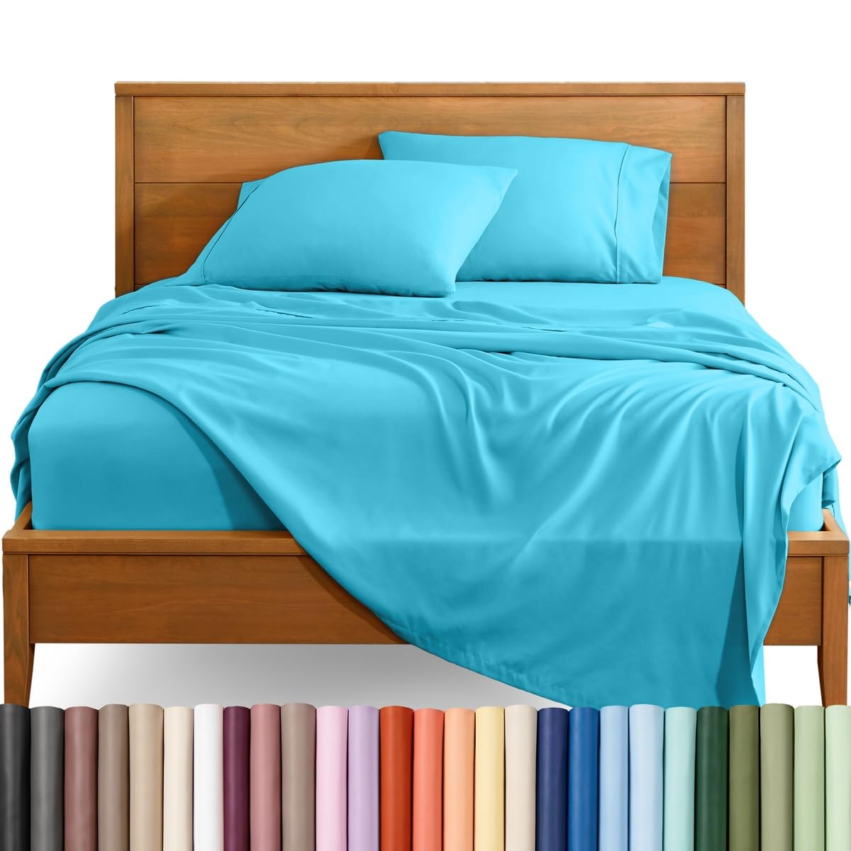 Bare Home Queen Sheet Set - 1800 Ultra-Soft (Queen, Grey)