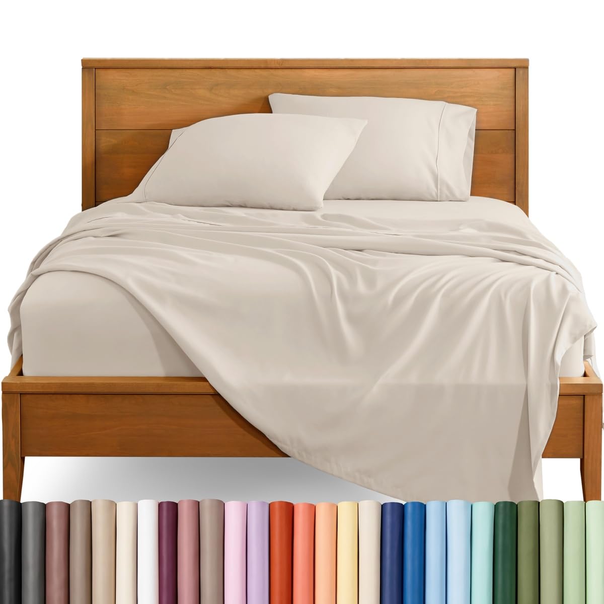 Bare Home Queen Sheet Set - 1800 Ultra-Soft (Queen, Grey)