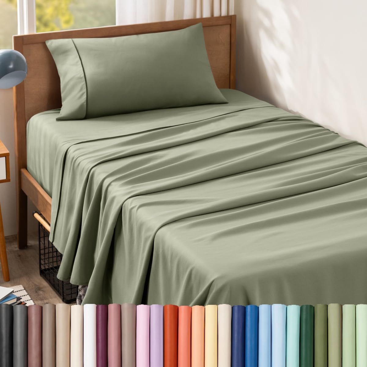Bare Home Queen Sheet Set - 1800 Ultra-Soft (Queen, Grey)