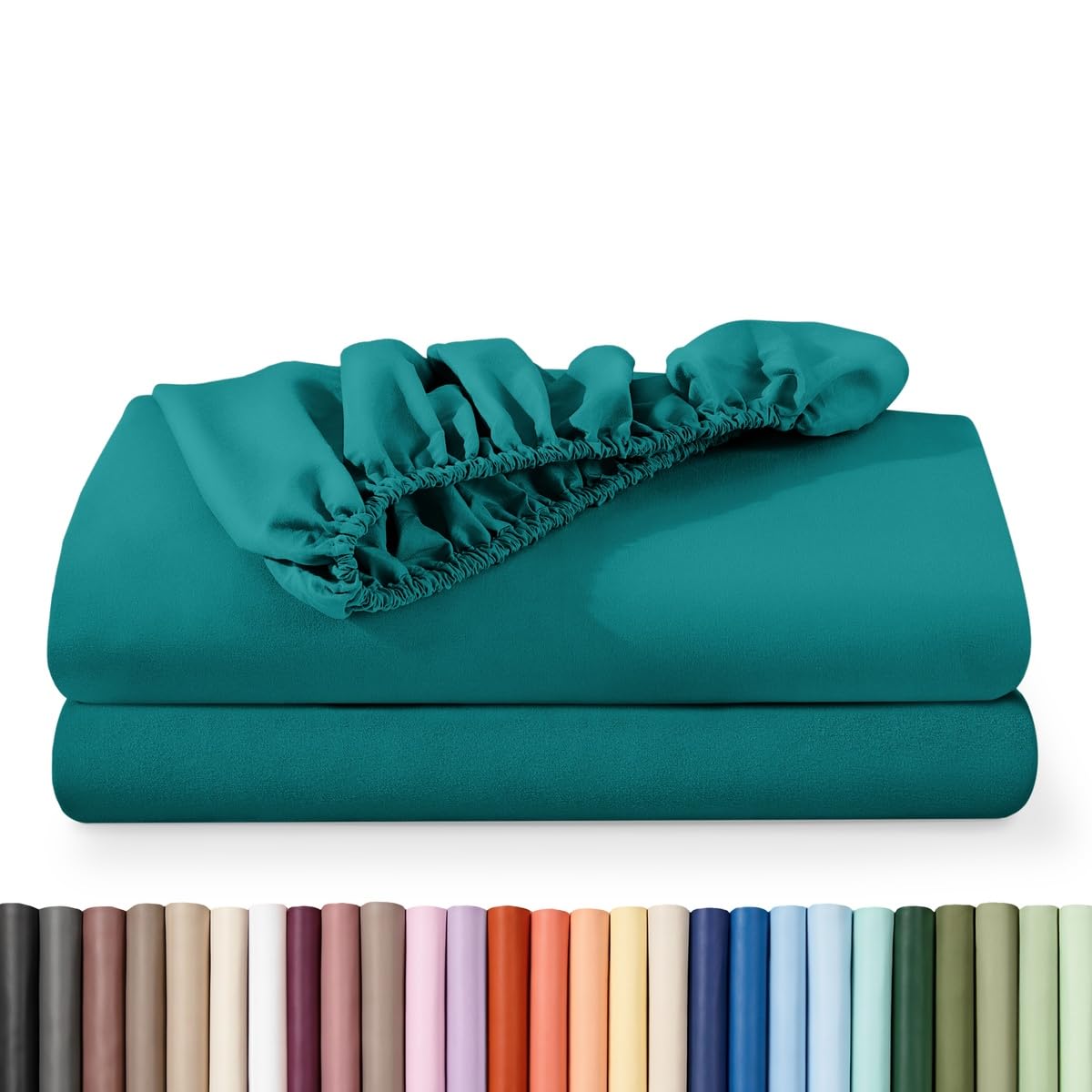 Bare Home 2-Pack Fitted Sheet 1800 Ultra-Soft (Queen, White)