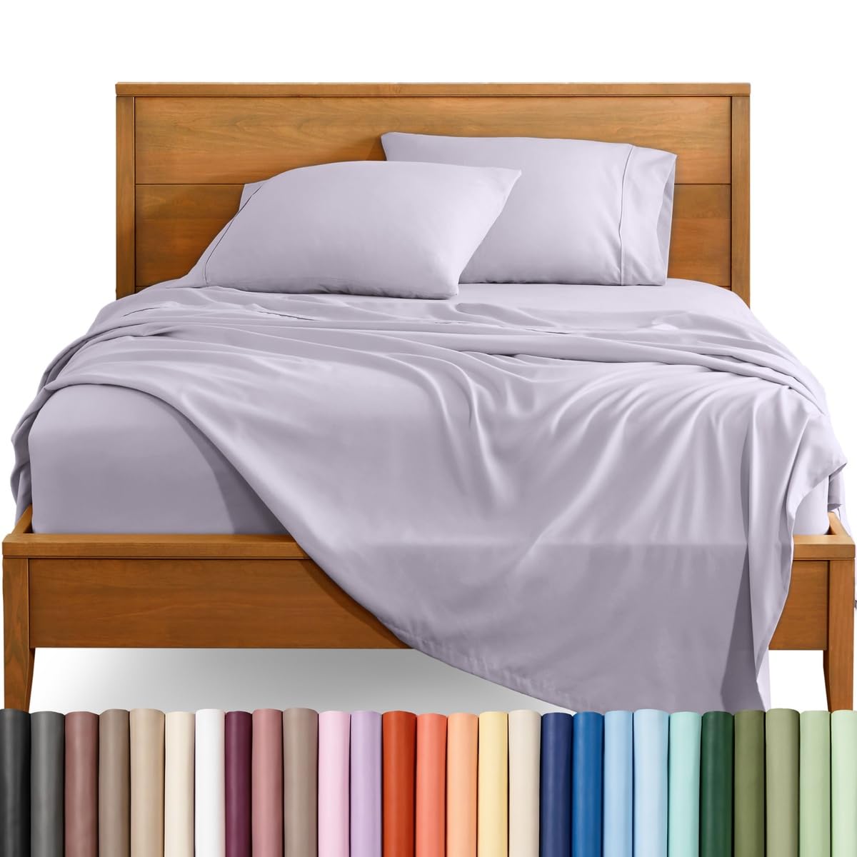 Bare Home Queen Sheet Set - 1800 Ultra-Soft (Queen, Grey)