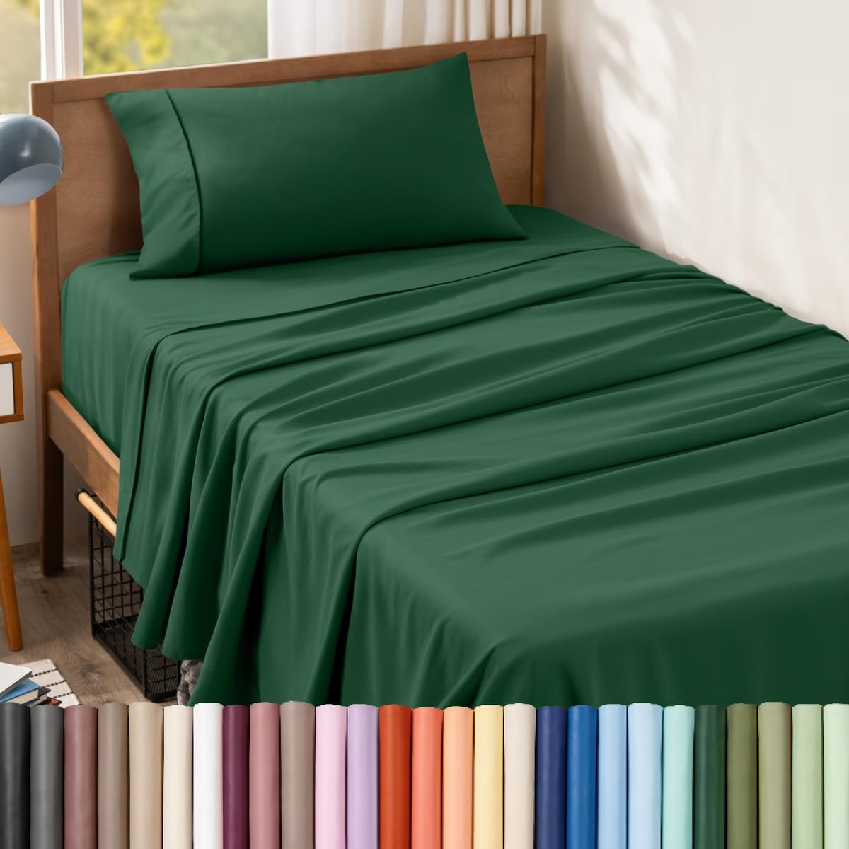 Bare Home Queen Sheet Set - 1800 Ultra-Soft (Queen, Grey)