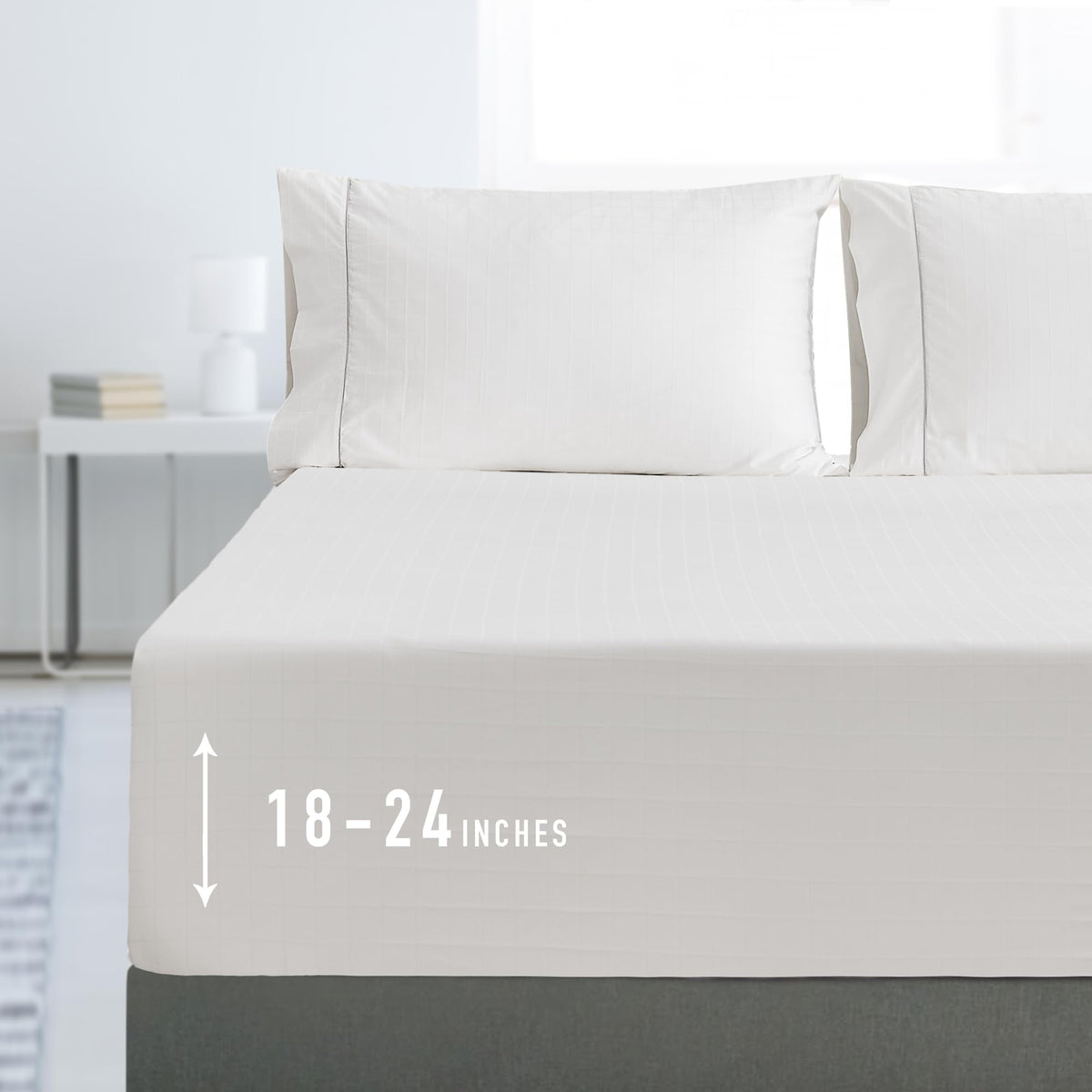 Sunflower Queen Fitted Sheet Extra Deep, 100% Cotton Sateen, Powder Blue