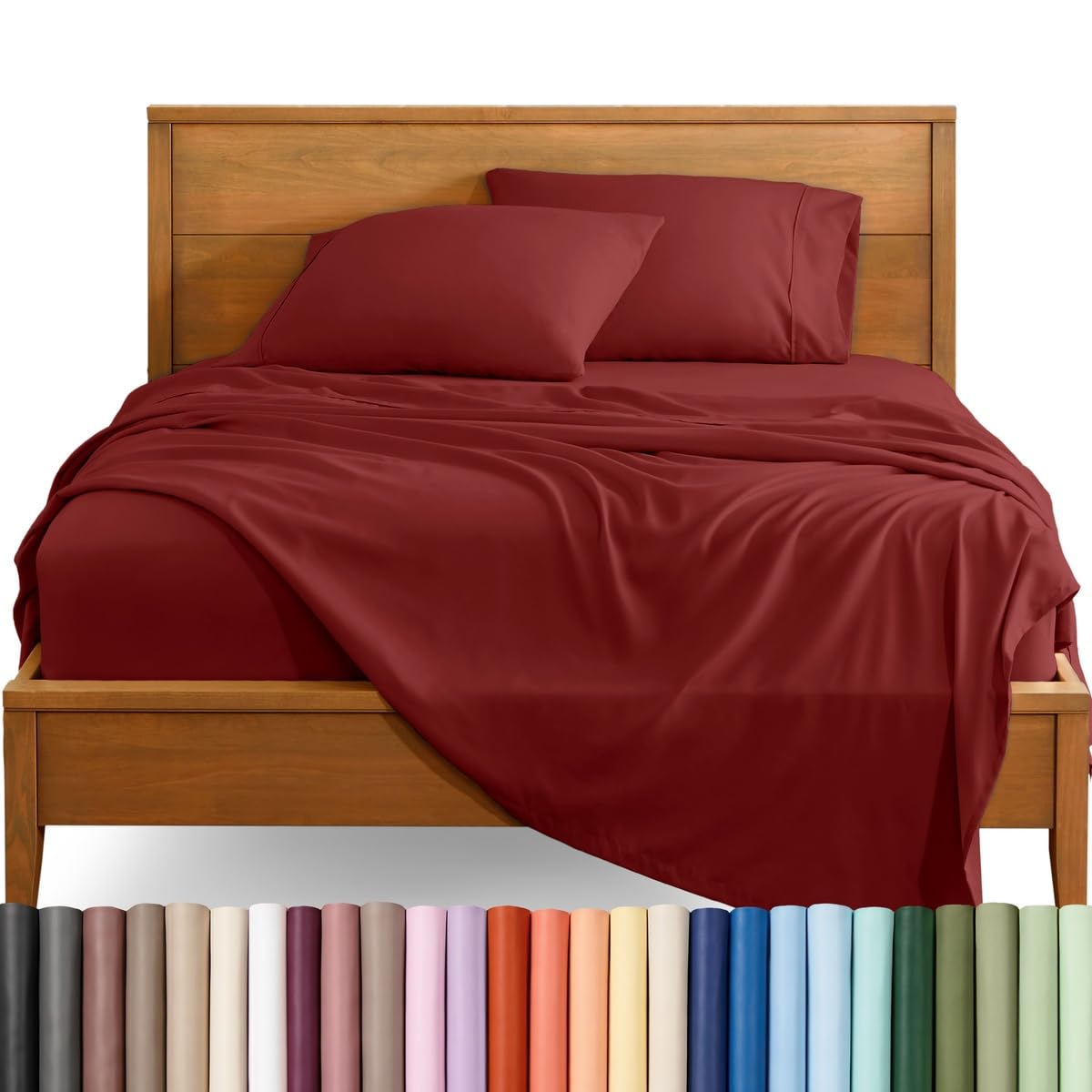 Bare Home Queen Sheet Set - 1800 Ultra-Soft (Queen, Grey)