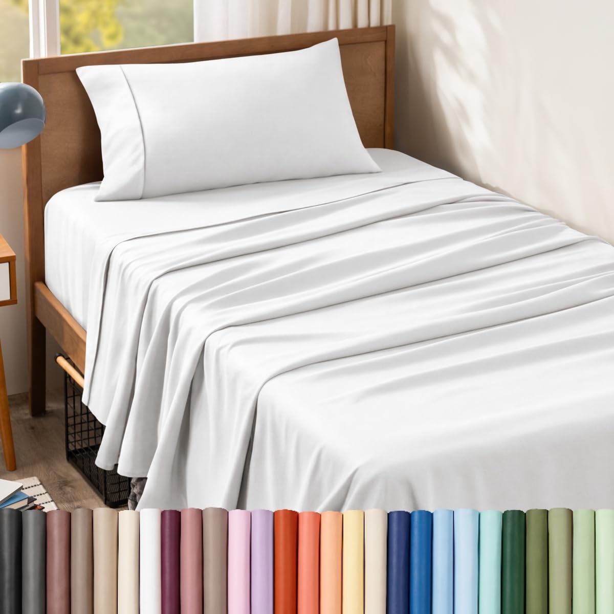 Bare Home Queen Sheet Set - 1800 Ultra-Soft (Queen, Grey)