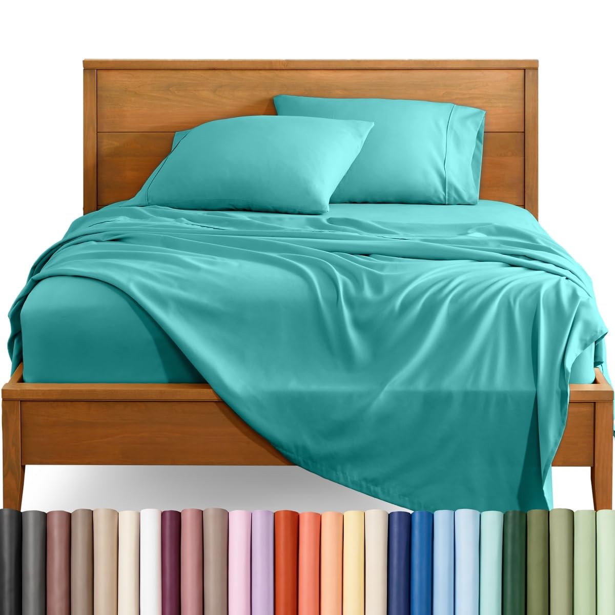 Bare Home Queen Sheet Set - 1800 Ultra-Soft (Queen, Grey)