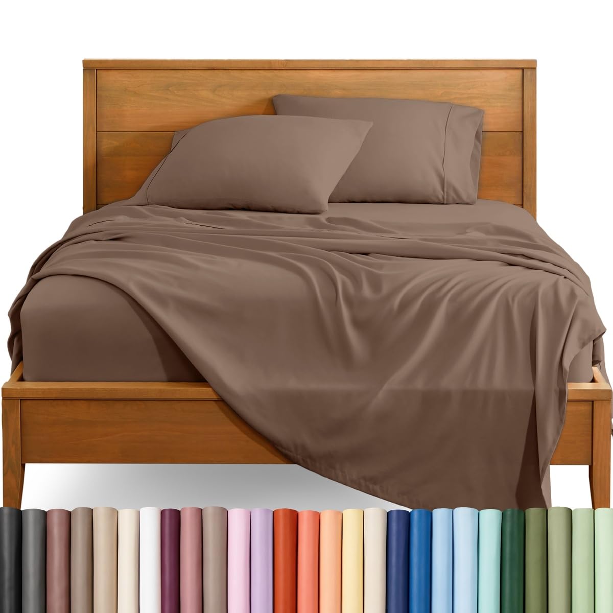 Bare Home Queen Sheet Set - 1800 Ultra-Soft (Queen, Grey)