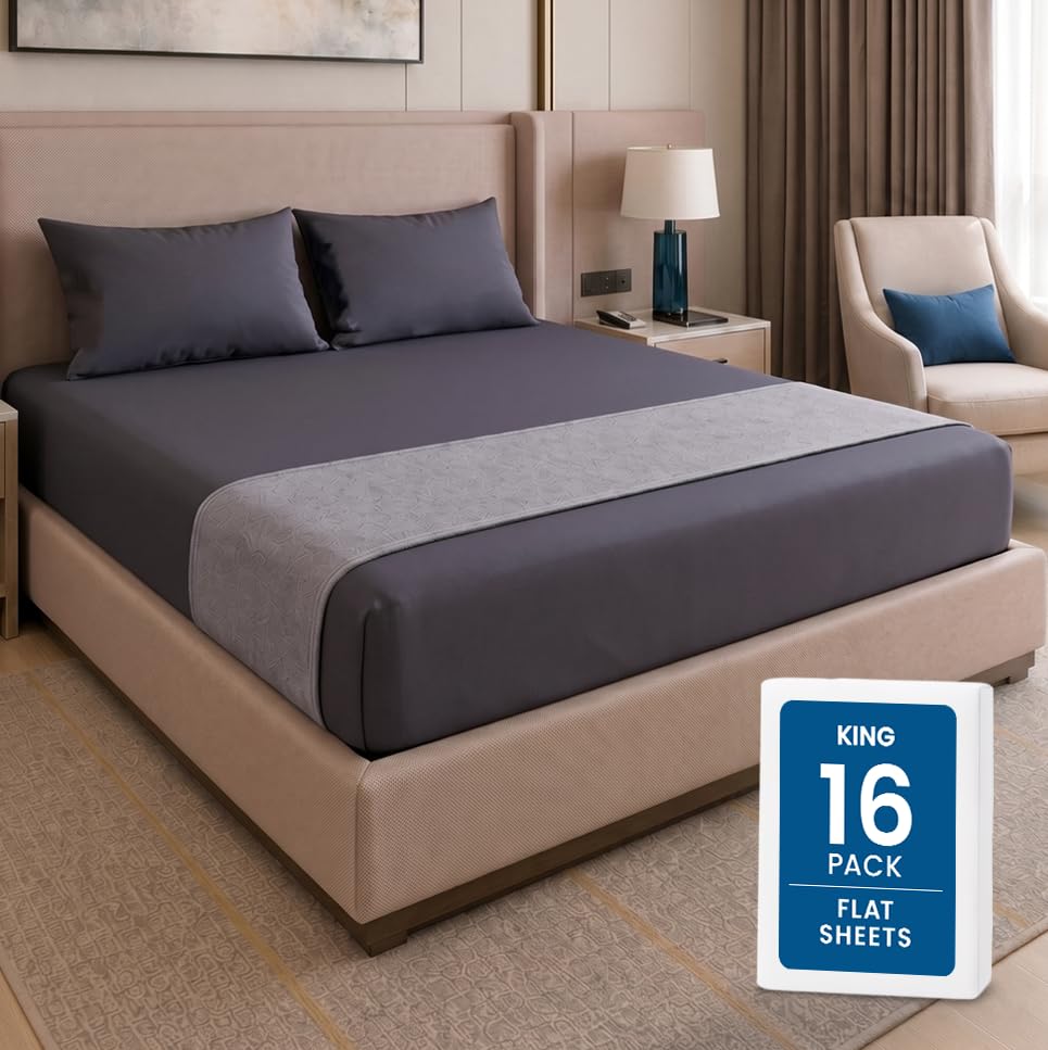 Queen Size Flat Sheet Only Pack of 6, Ultra Soft Hotel Sheets, White