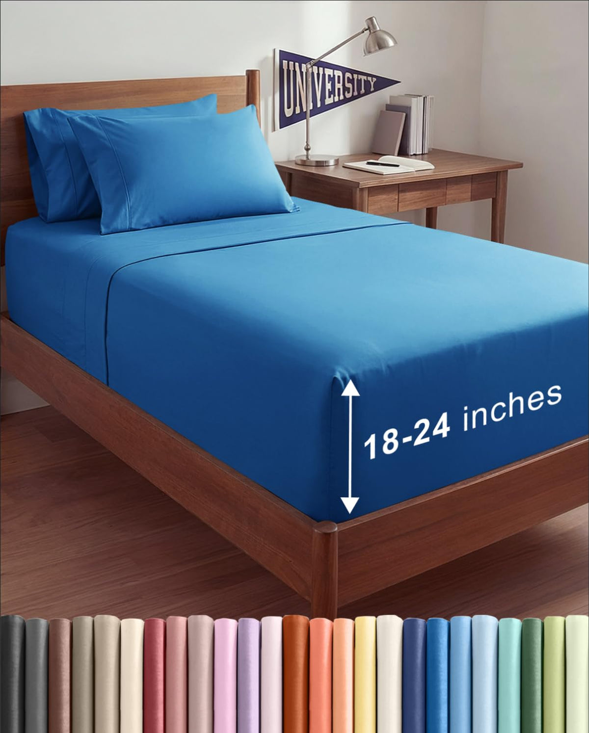Extra Deep Queen Sheet Set - 6 Piece Breathable and Cooling Sheets - Grey