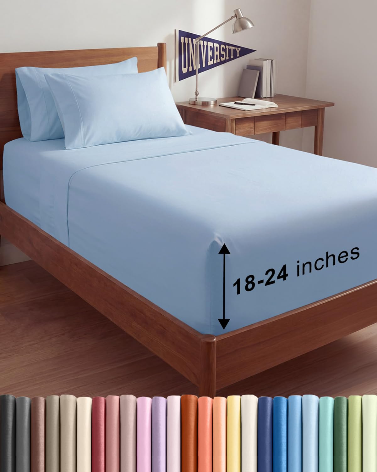 Extra Deep Queen Sheet Set - 6 Piece Breathable and Cooling Sheets - Grey