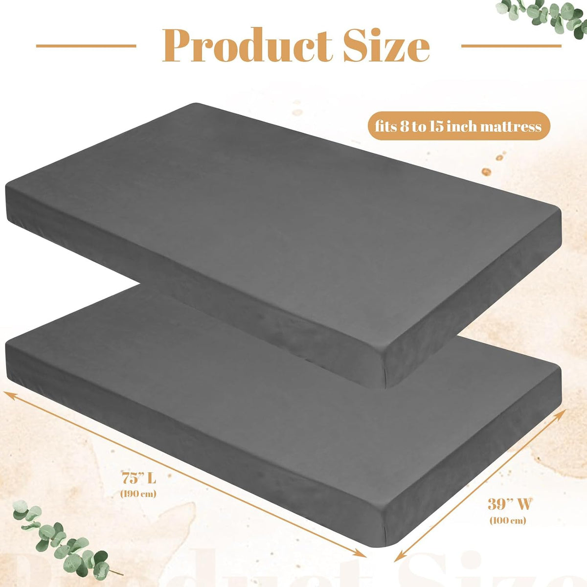 Preboun 20 Pack Fitted Sheets Twin Bulk with Pocket Elastic Corners, Gray