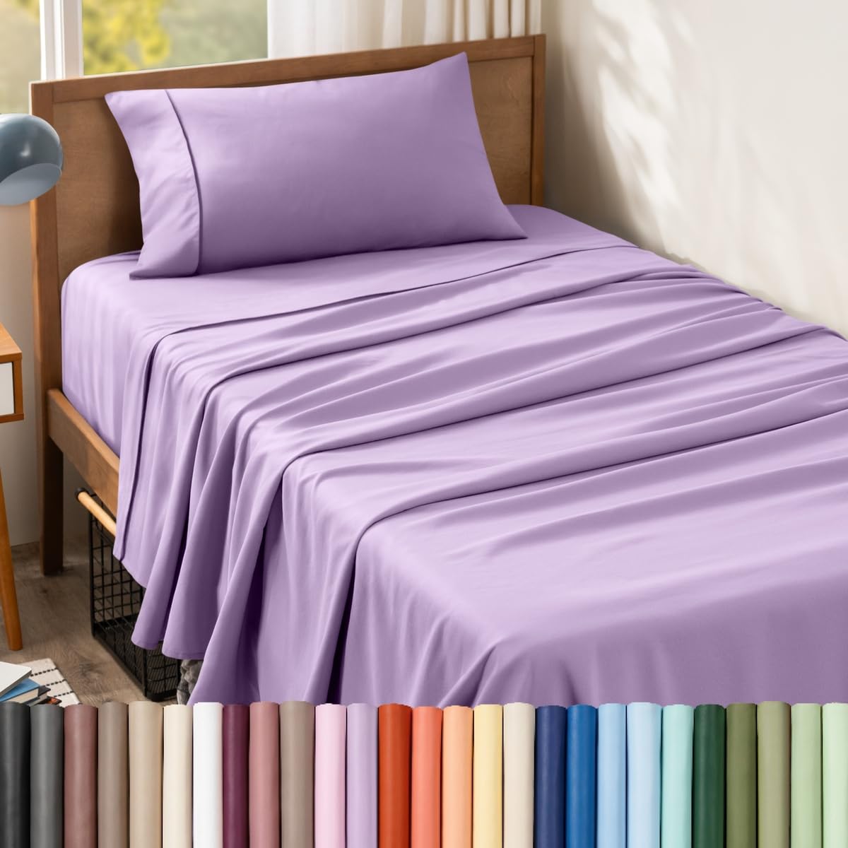 Bare Home Queen Sheet Set - 1800 Ultra-Soft (Queen, Grey)