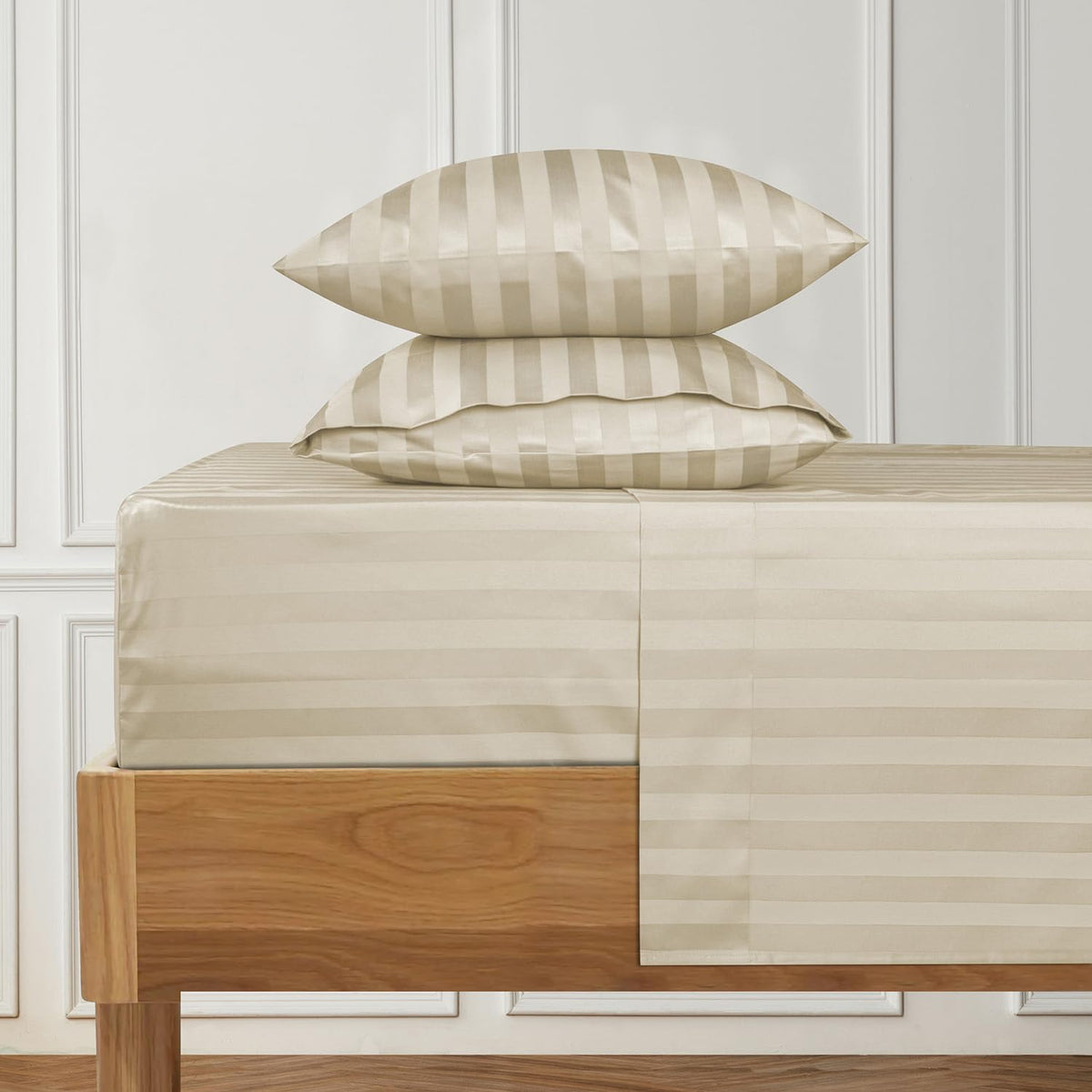 URBANHUT 100% Cotton Sheets King Size, for Everyday Use - White