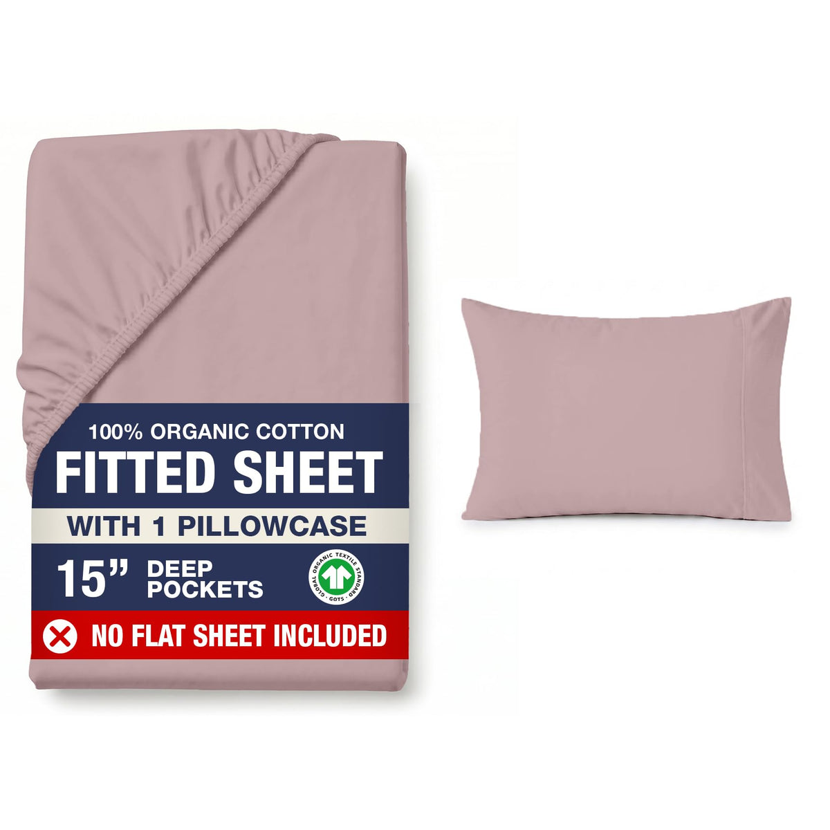 LANE LINEN 100% Organic Cotton Fitted Sheet Queen, 15" Deep Pocket Snug Fit Fully Elasticized Naturally Temperature Regulating Soft & Comfy Deep Pocket Queen - White (+Pillowcases)