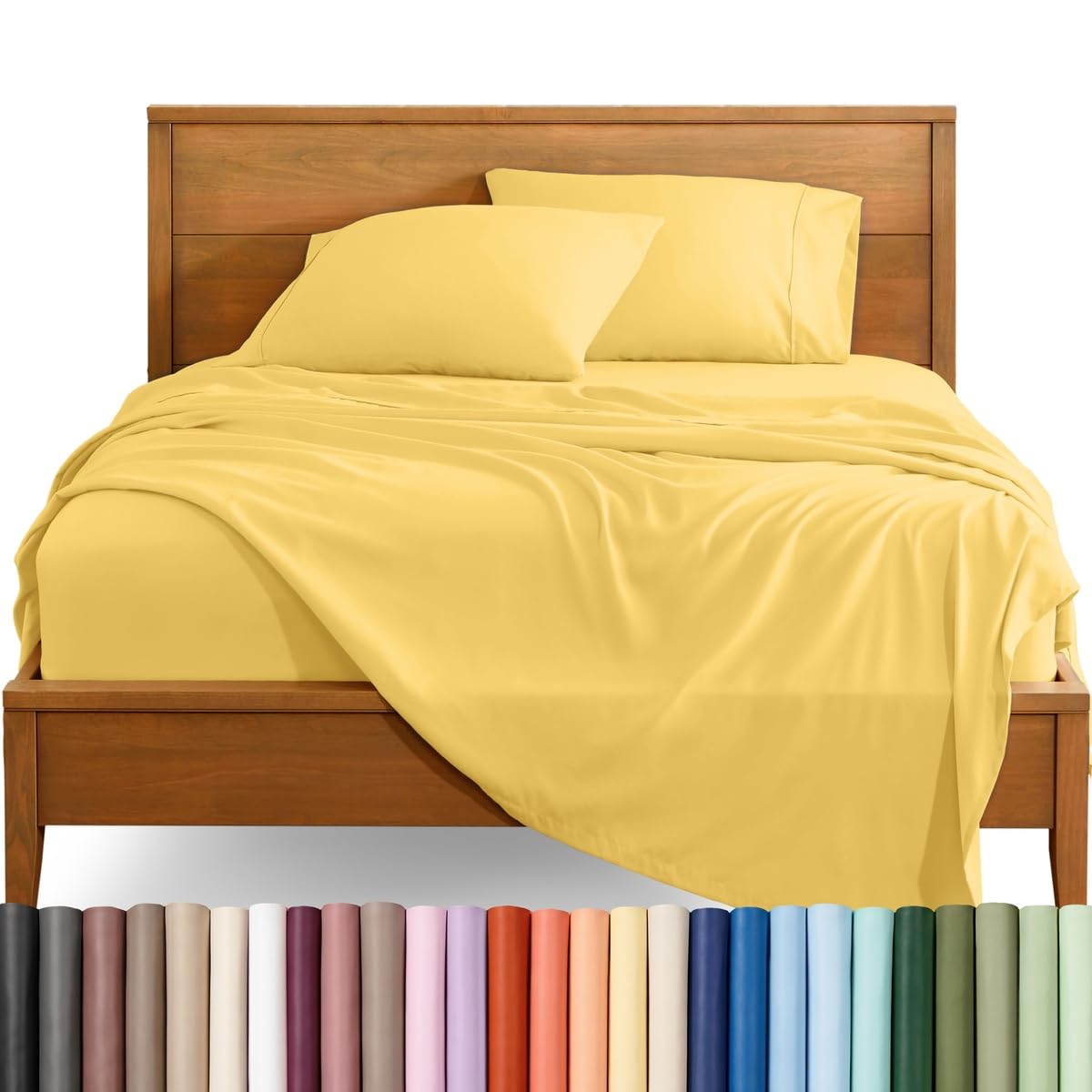Bare Home Queen Sheet Set - 1800 Ultra-Soft (Queen, Grey)