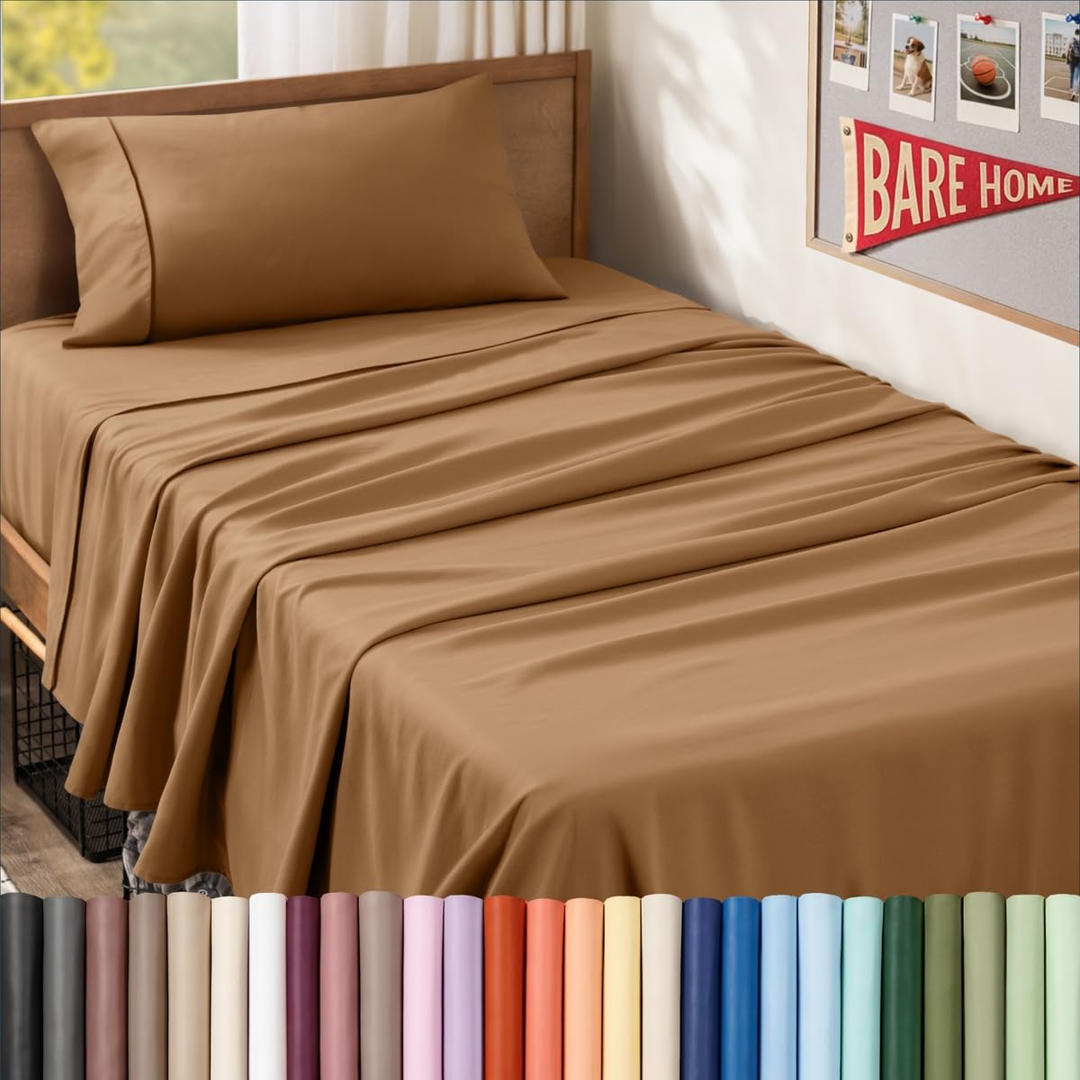 Bare Home Queen Sheet Set - 1800 Ultra-Soft (Queen, Grey)