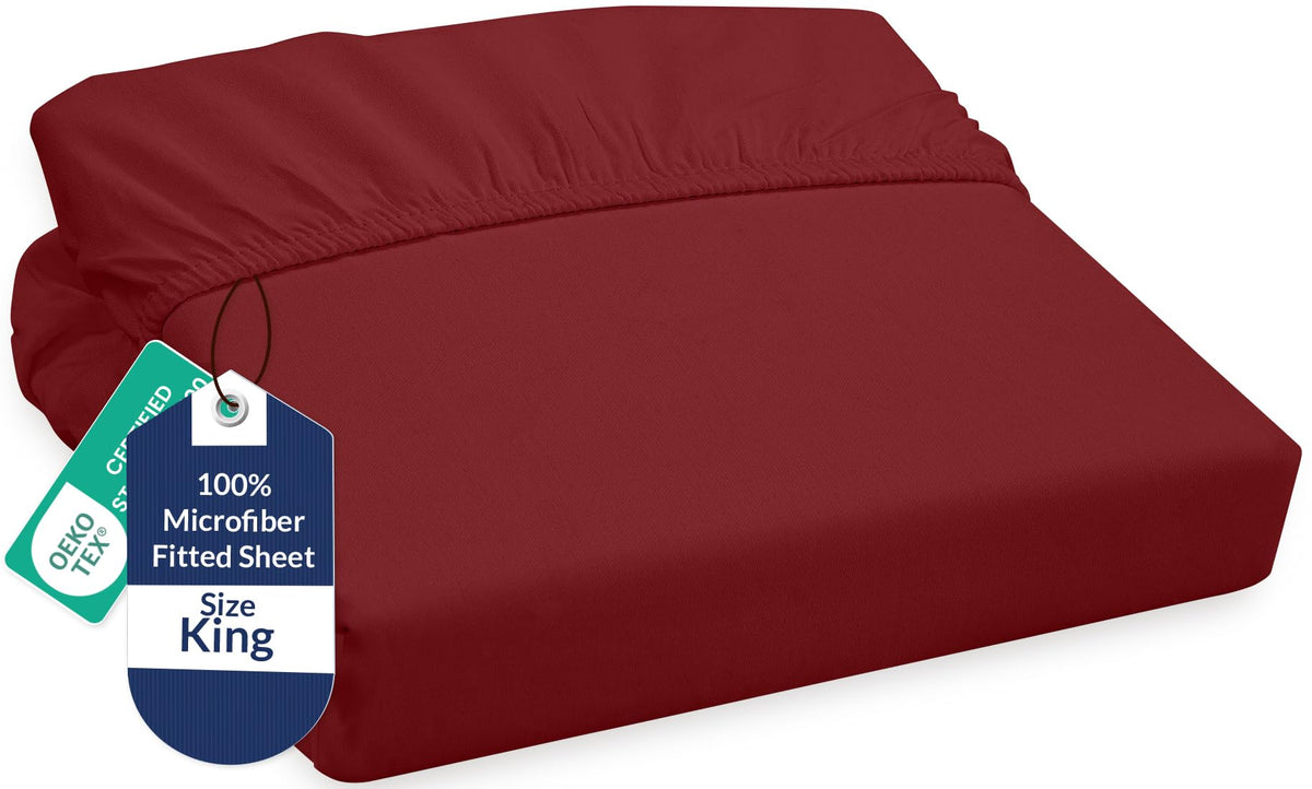 Royale Linens Fitted Sheet Queen - Ultra Soft 1800 Brushed Microfiber - Hotel Luxury Bottom Sheets - Wrinkle Free & Fade Resistant - Deep Pocket Fitted Sheet Only (Queen, White)