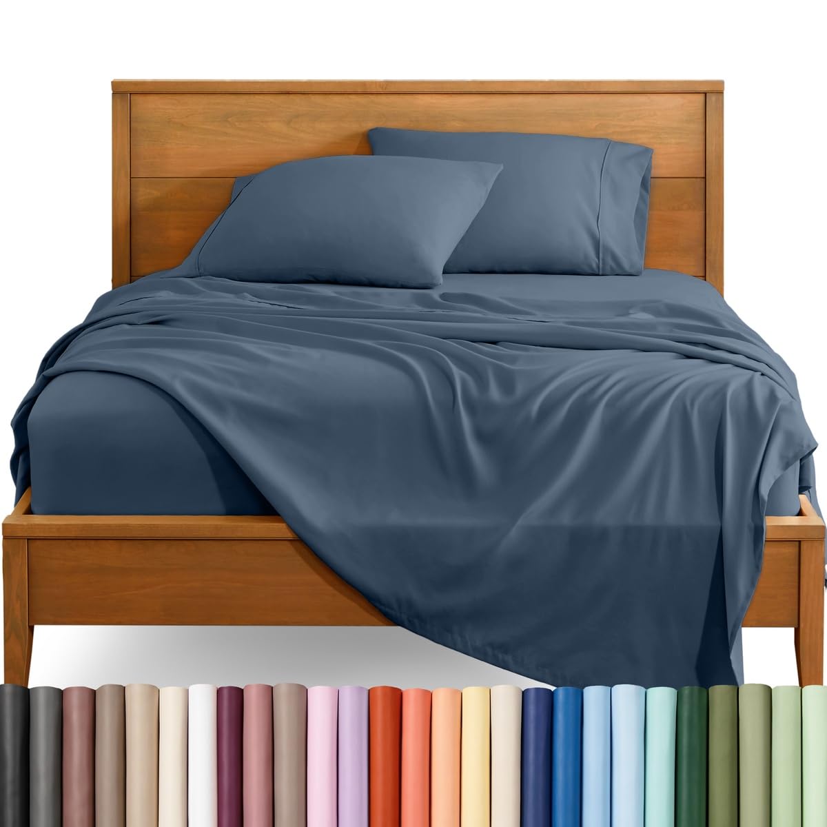 Bare Home Queen Sheet Set - 1800 Ultra-Soft (Queen, Grey)