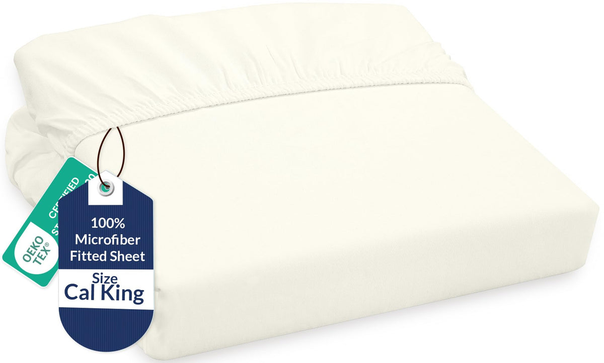 Royale Linens Fitted Sheet Queen - Ultra Soft 1800 Brushed Microfiber - Hotel Luxury Bottom Sheets - Wrinkle Free & Fade Resistant - Deep Pocket Fitted Sheet Only (Queen, White)